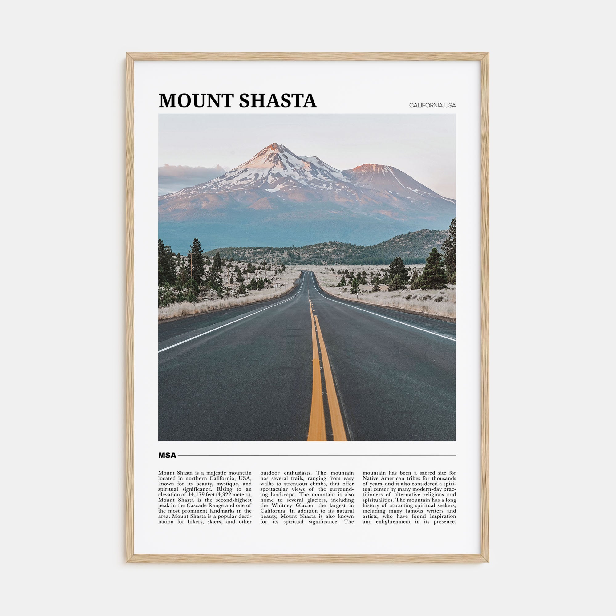 Mount Shasta Travel Color Poster