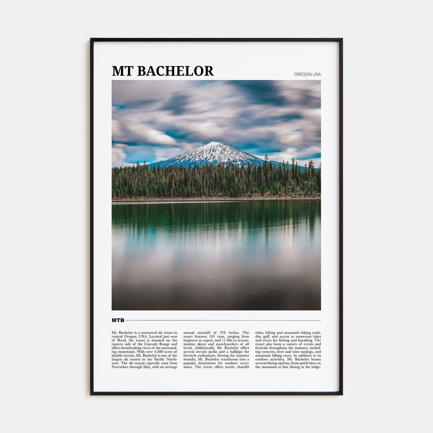 Mt. Bachelor Travel Color Poster