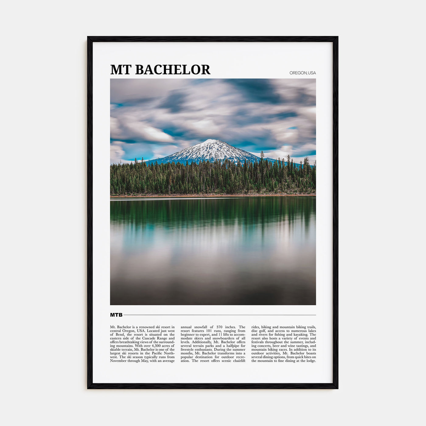 Mt. Bachelor Travel Color Poster
