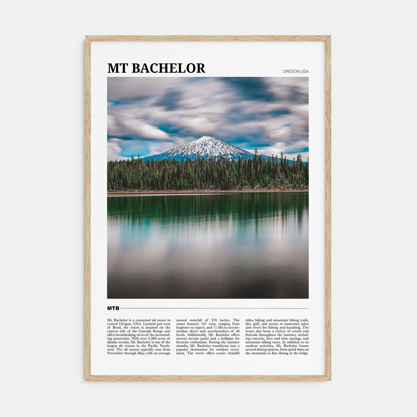 Mt. Bachelor Travel Color Poster