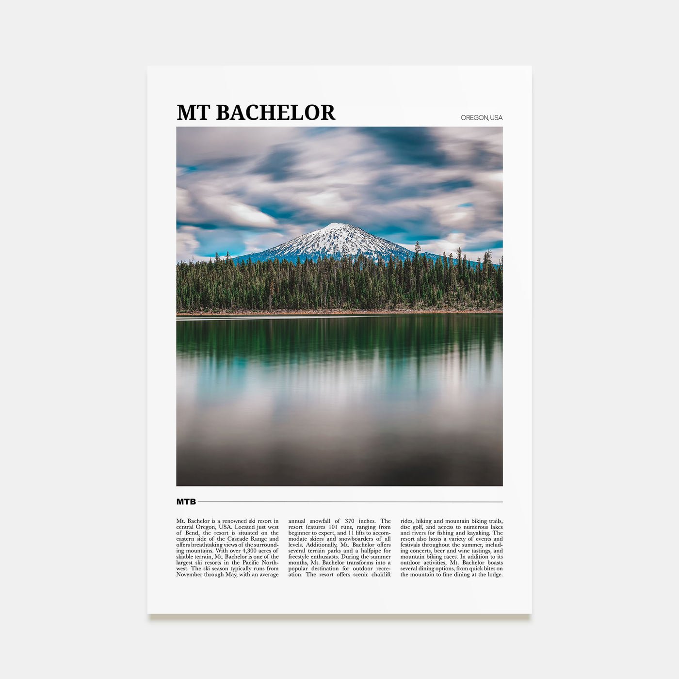 Mt. Bachelor Travel Color Poster