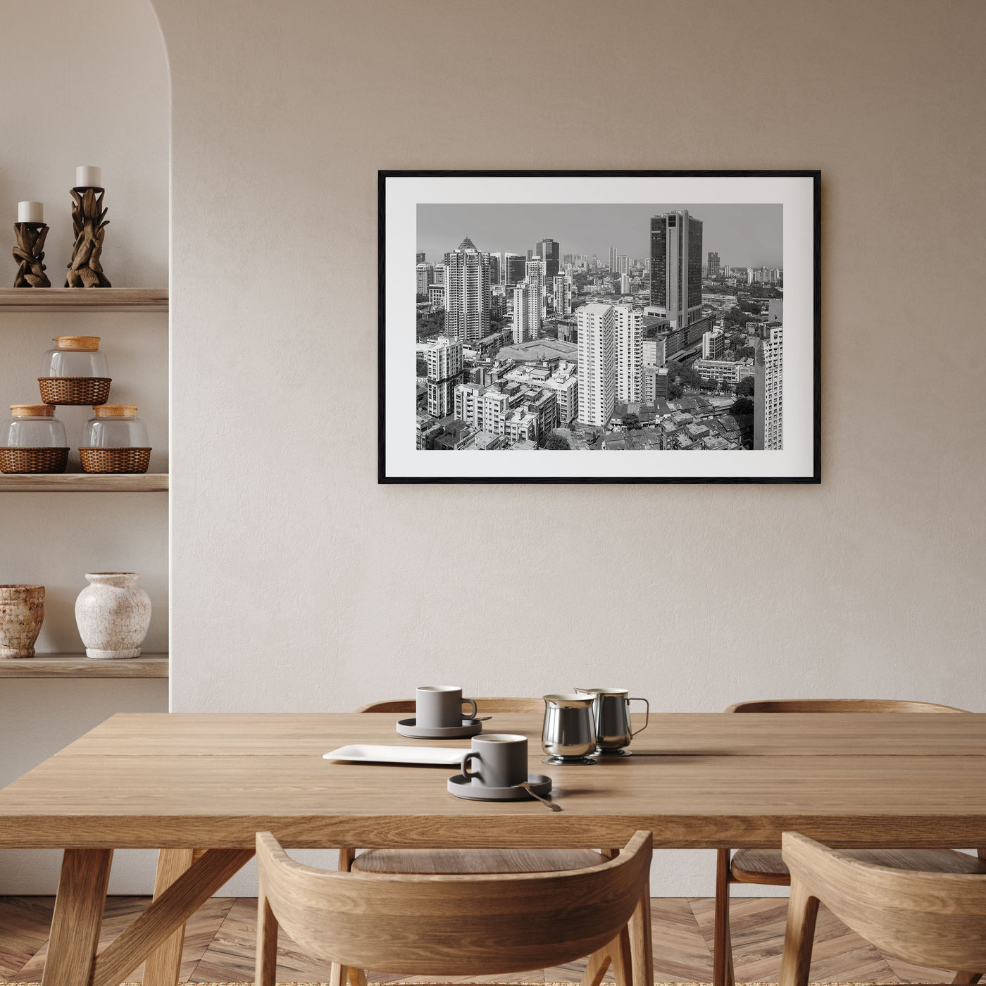Mumbai Landscape B&W Poster