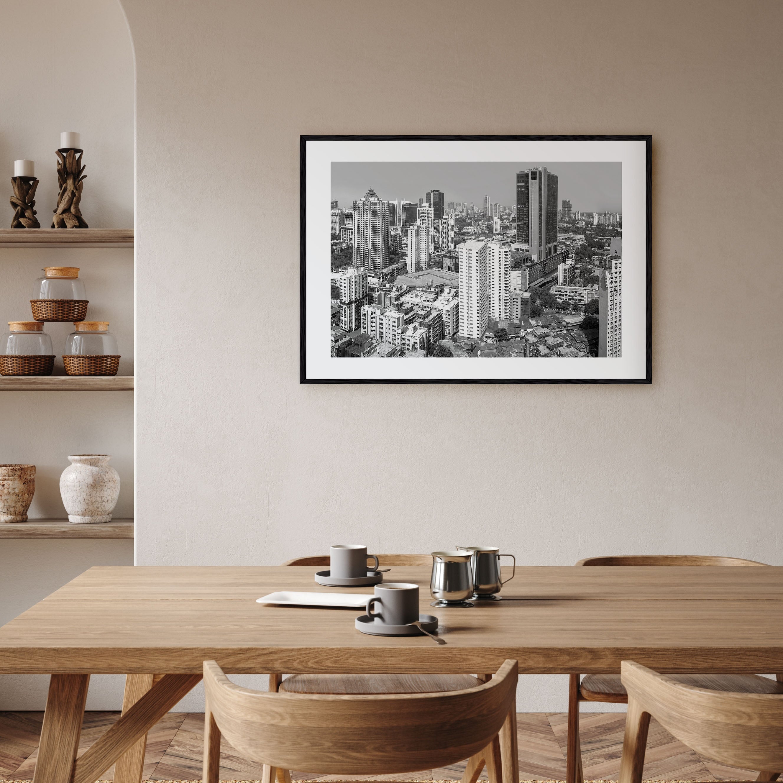Mumbai Landscape B&W Poster