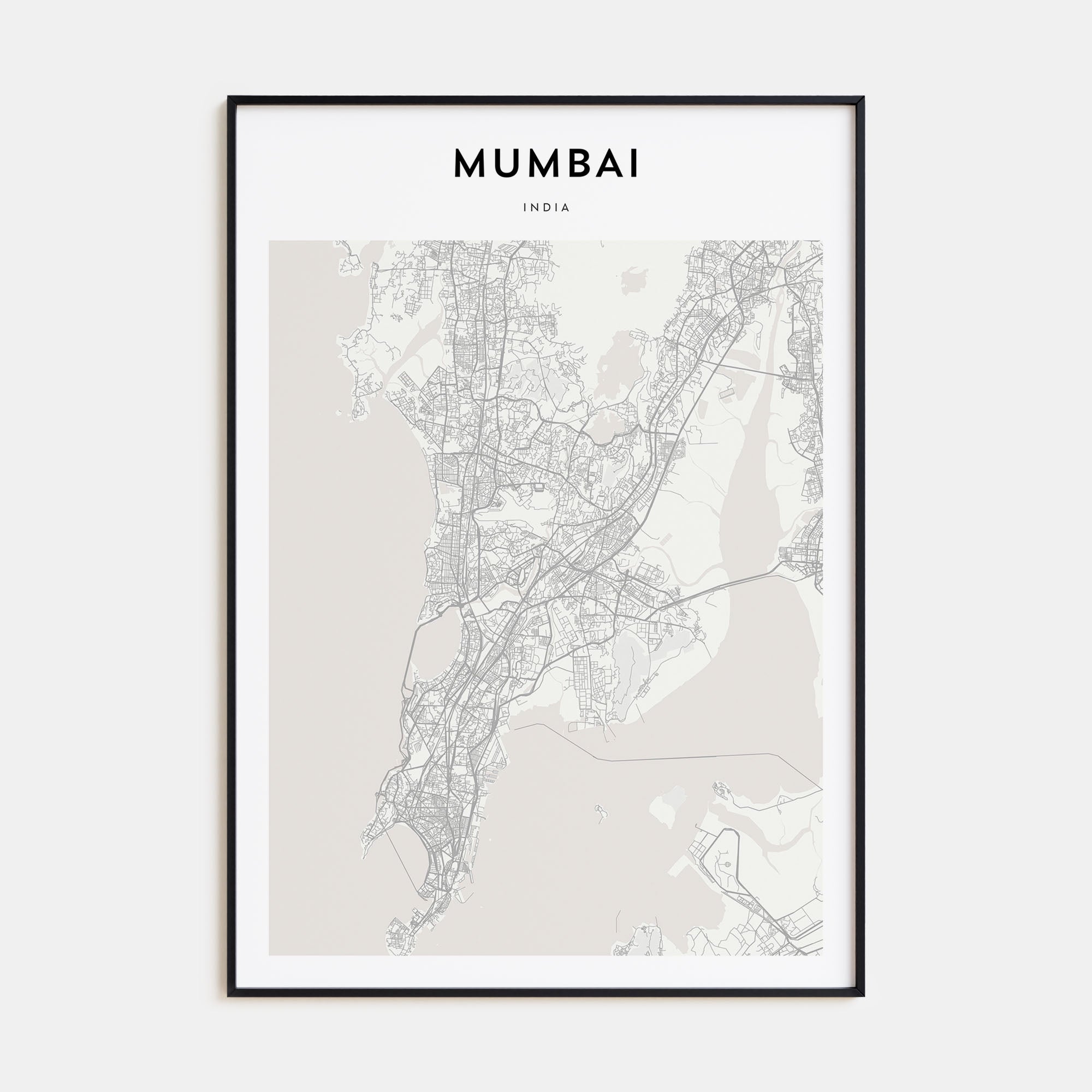 Mumbai Map Portrait Poster