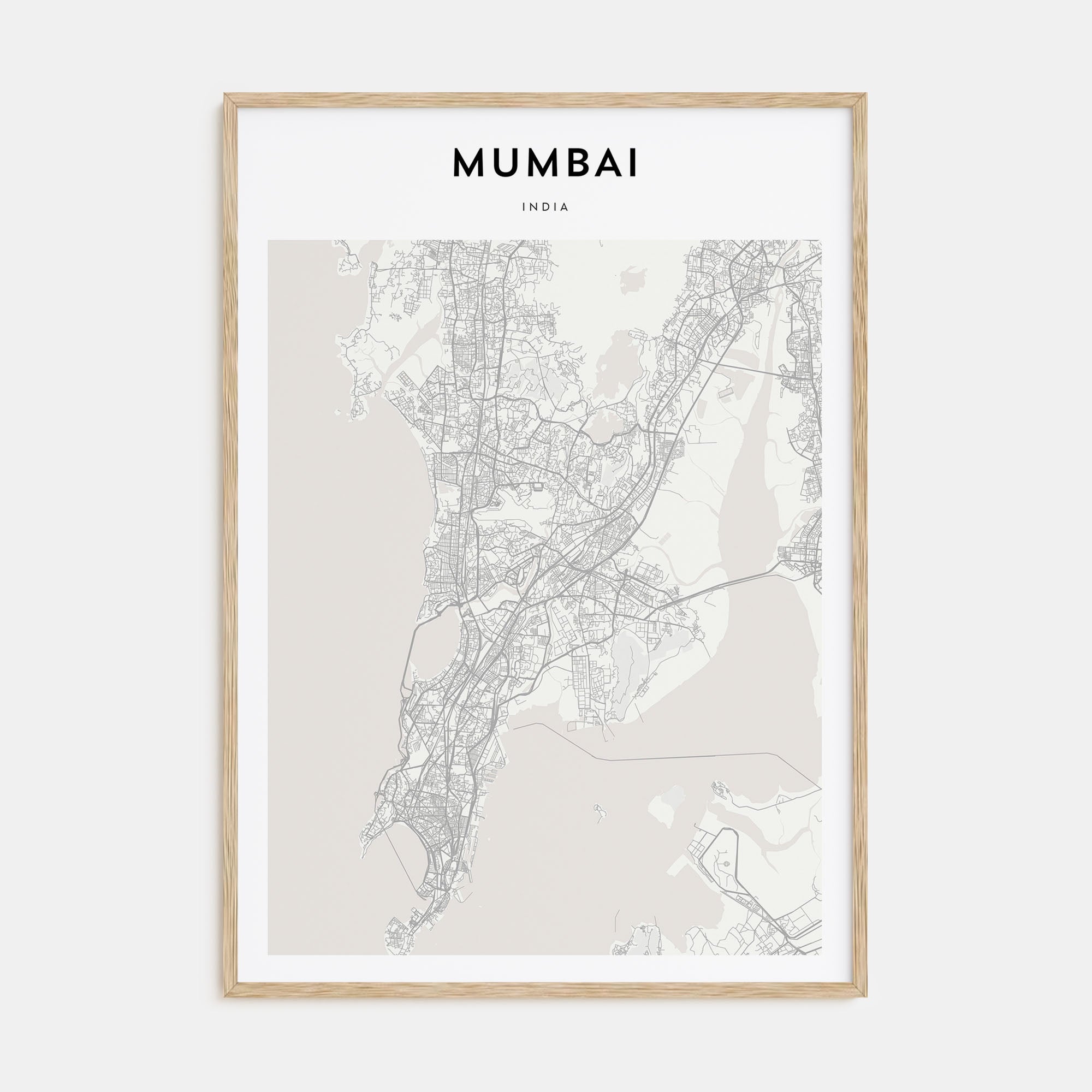 Mumbai Map Portrait Poster