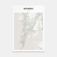 Mumbai Map Portrait Poster