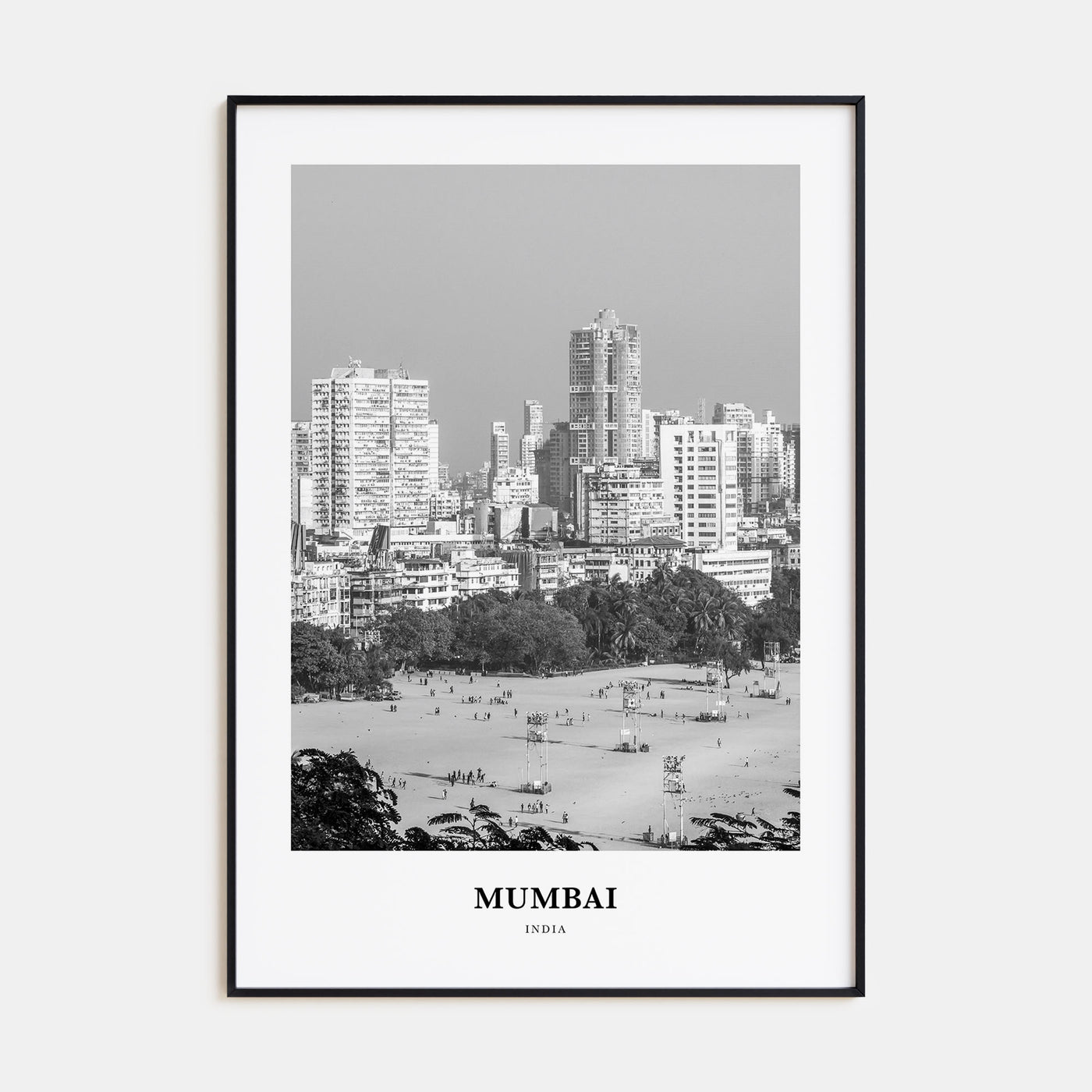 Mumbai Portrait B&W Poster