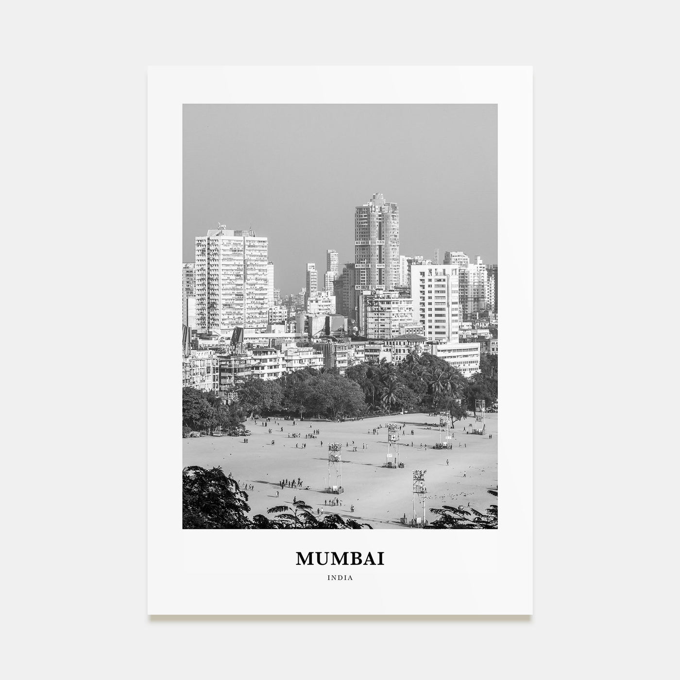 Mumbai Portrait B&W Poster