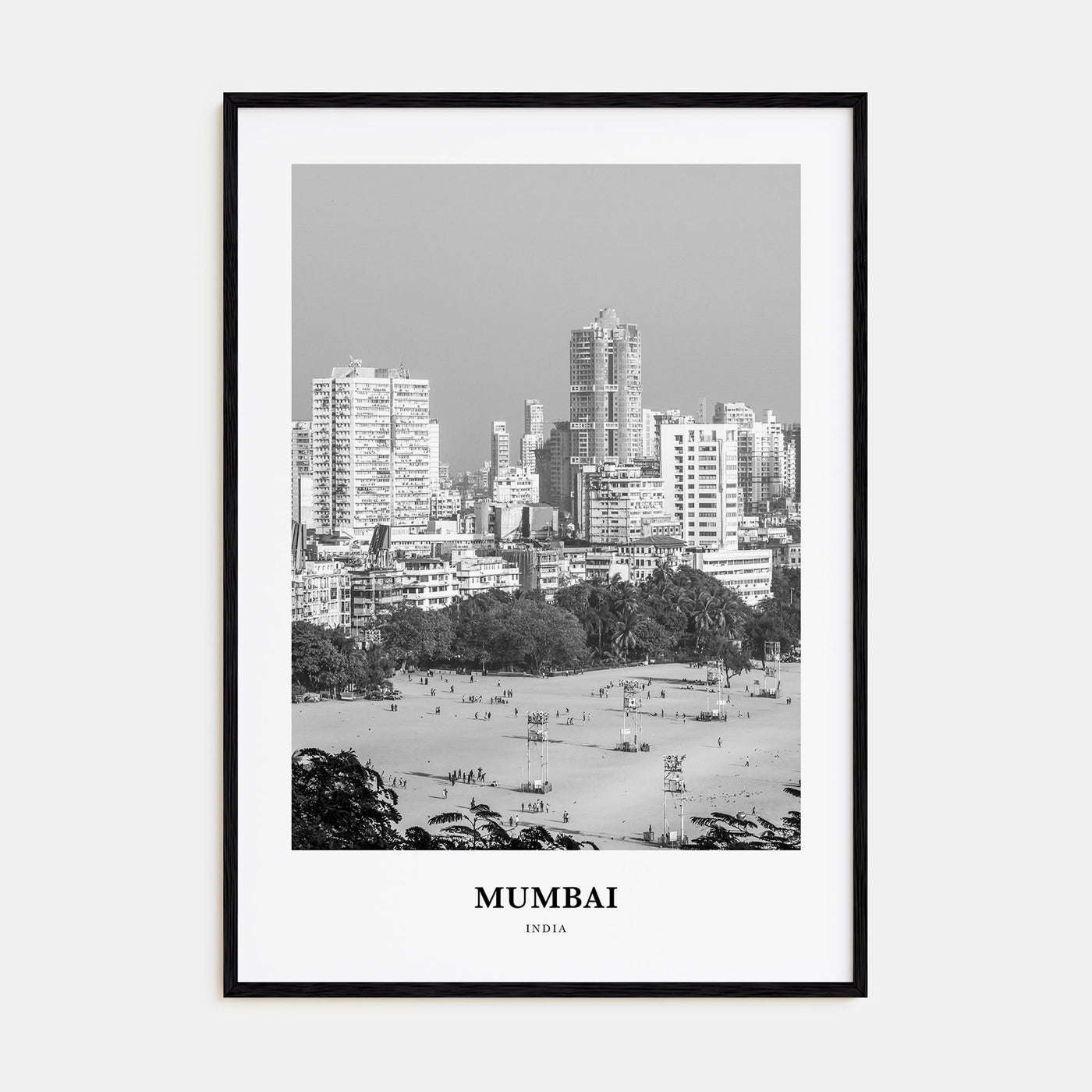 Mumbai Portrait B&W Poster