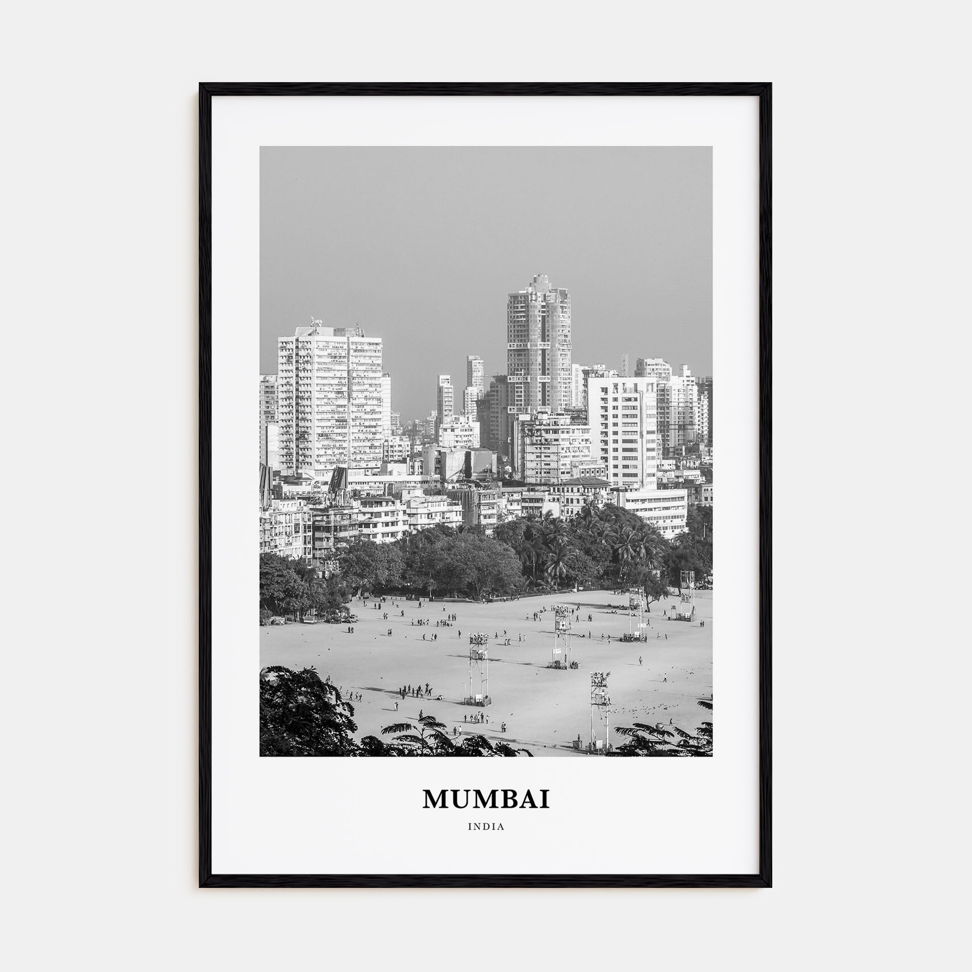 Mumbai Portrait B&W Poster