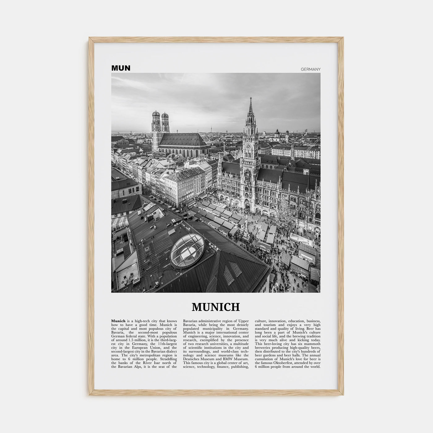 Munich Travel B&W No 1 Poster