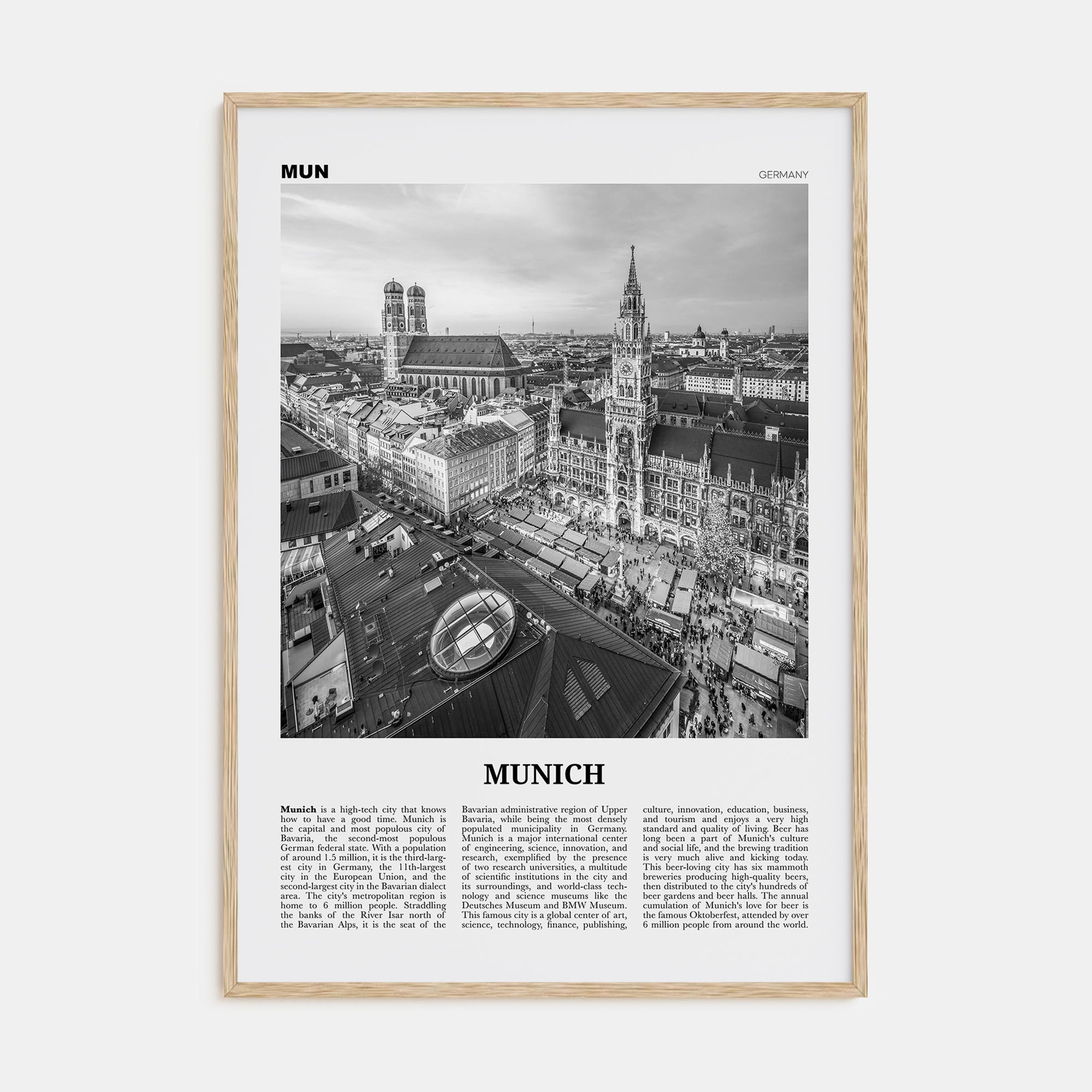 Munich Travel B&W No 1 Poster