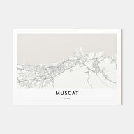 Muscat Map Landscape Poster