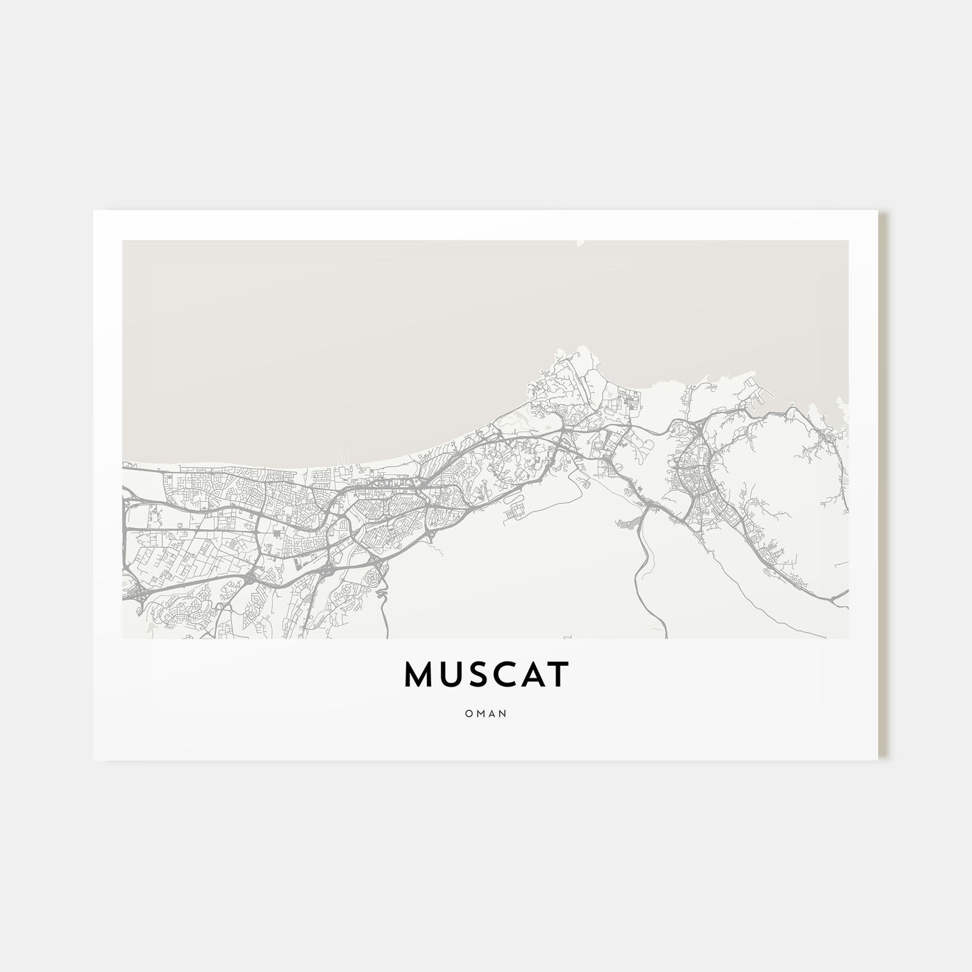 Muscat Map Landscape Poster