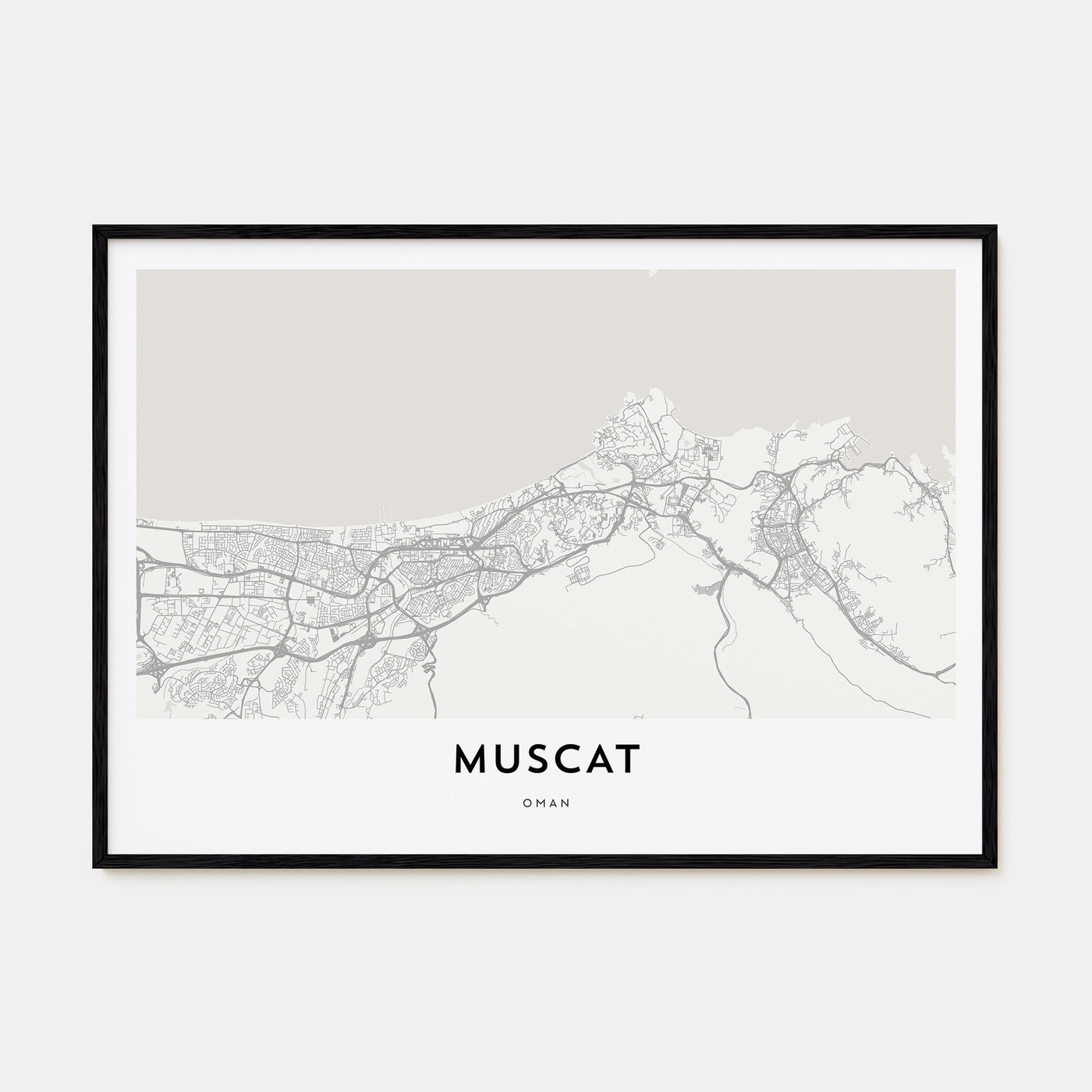 Muscat Map Landscape Poster