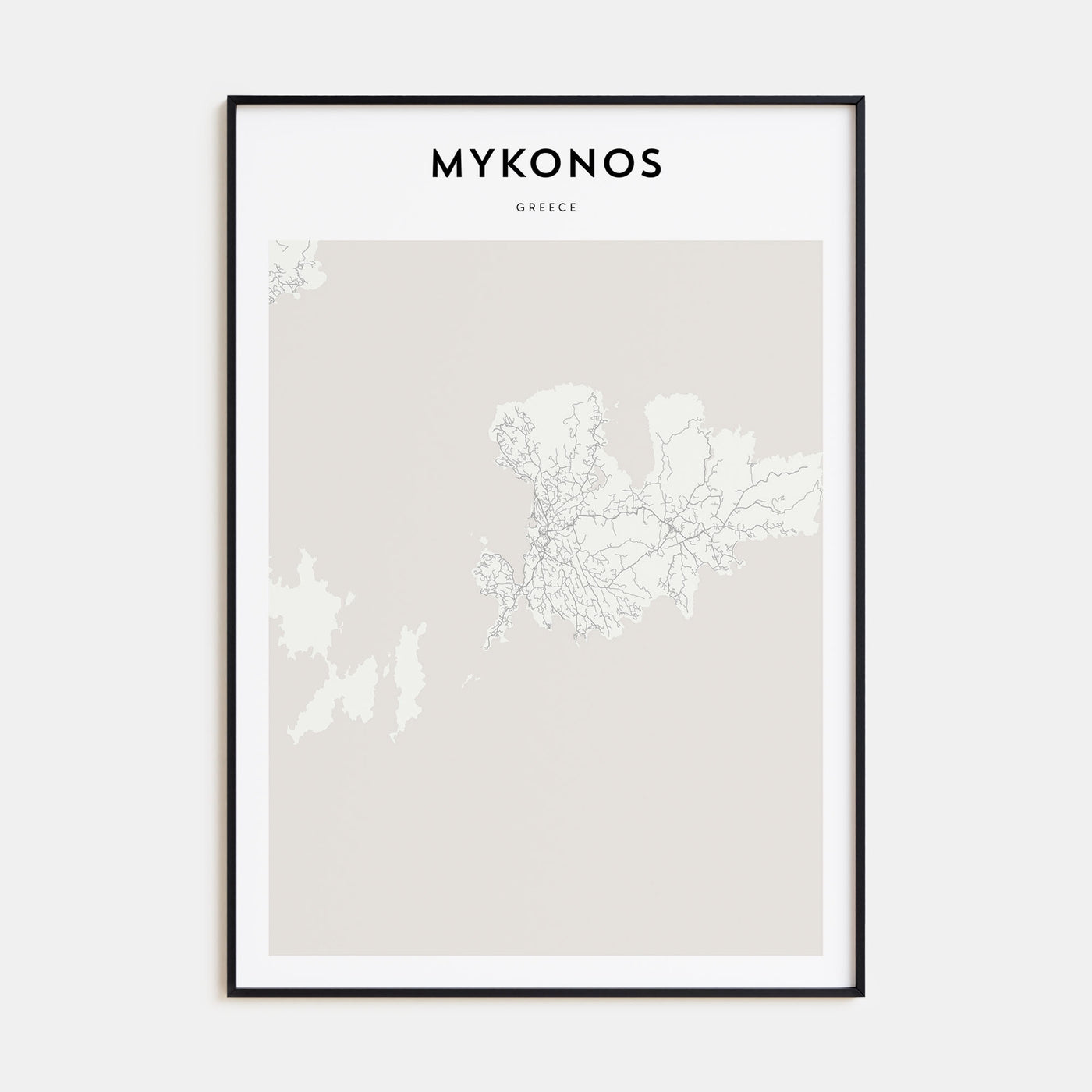 Mykonos Map Portrait Poster