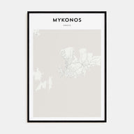 Mykonos Map Portrait Poster