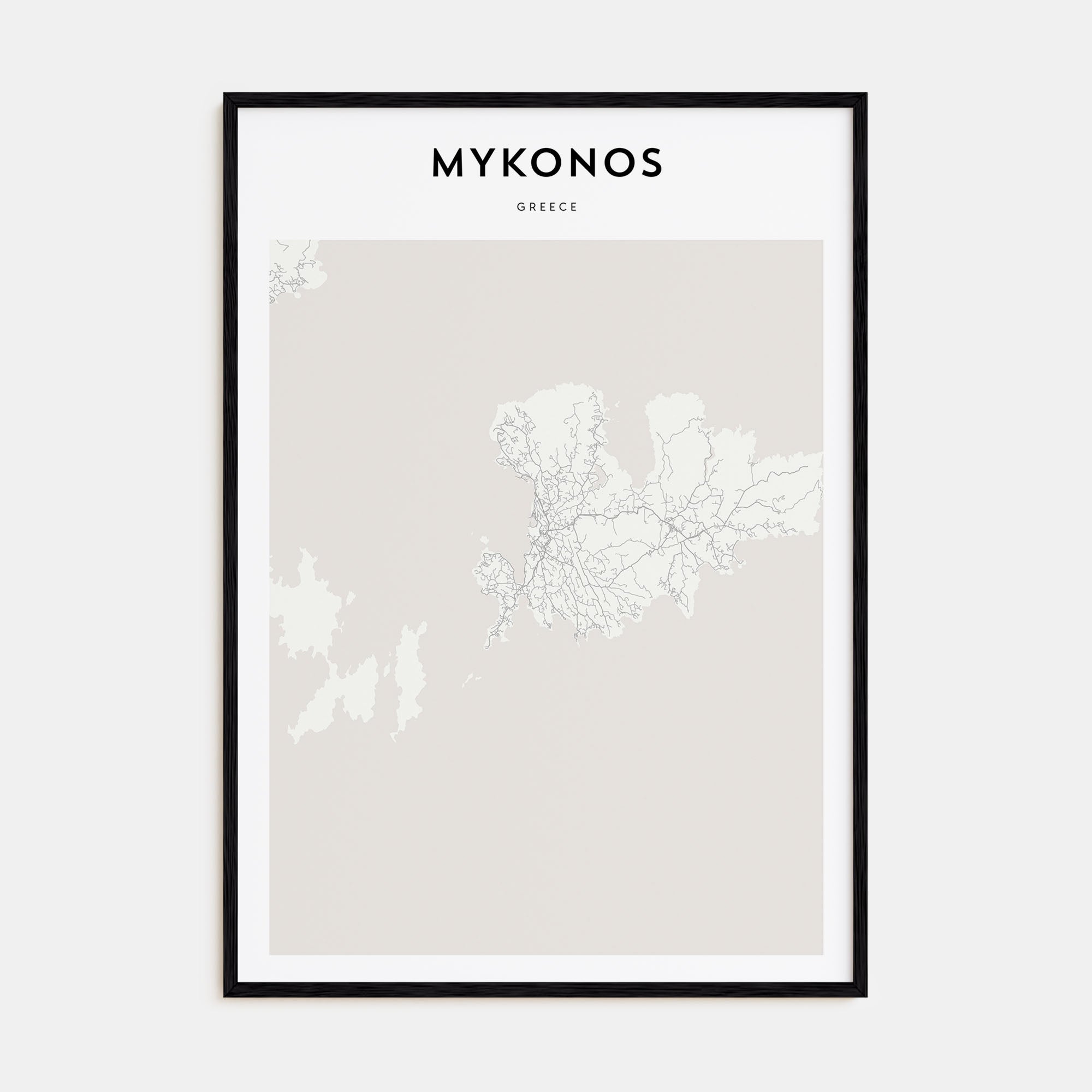 Mykonos Map Portrait Poster