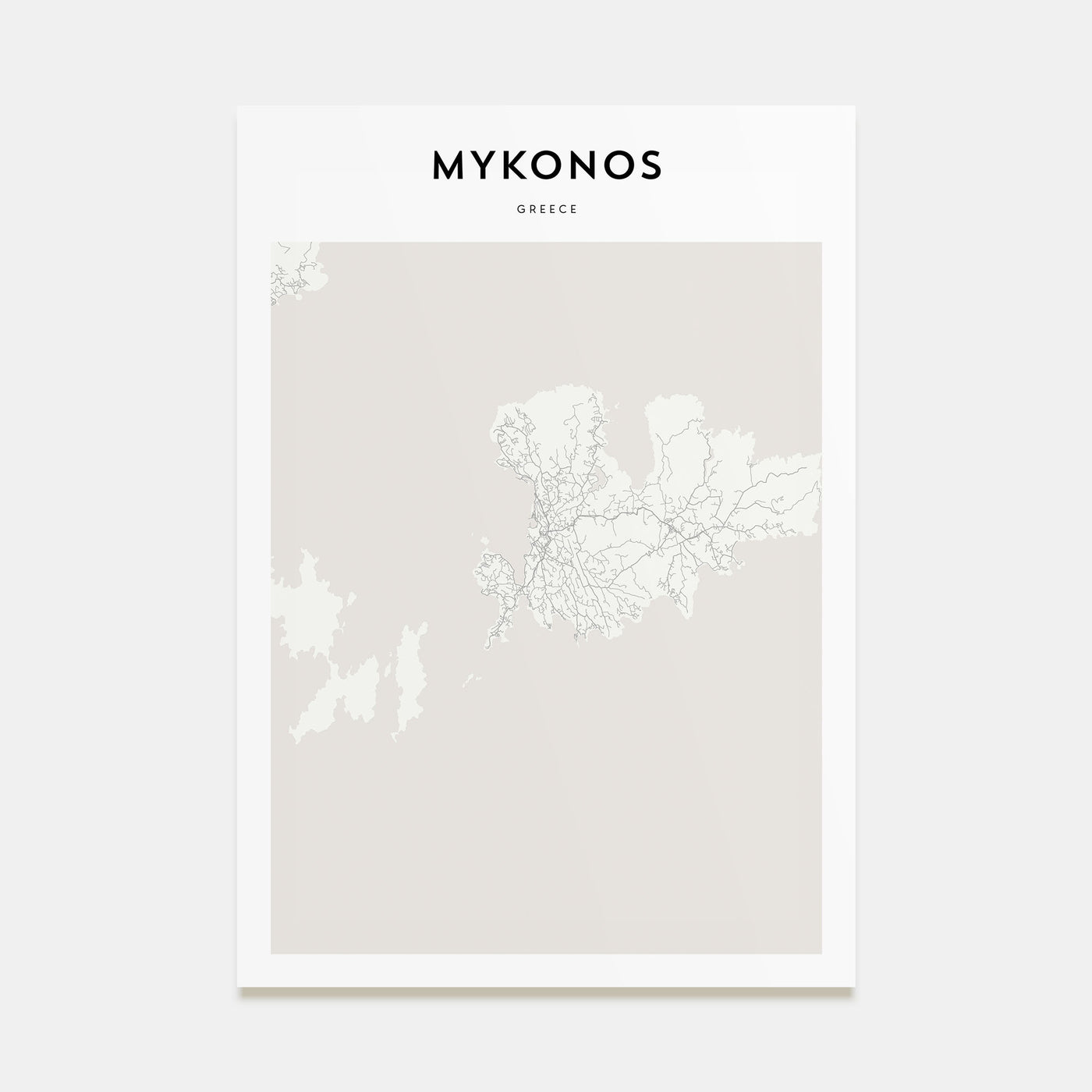 Mykonos Map Portrait Poster