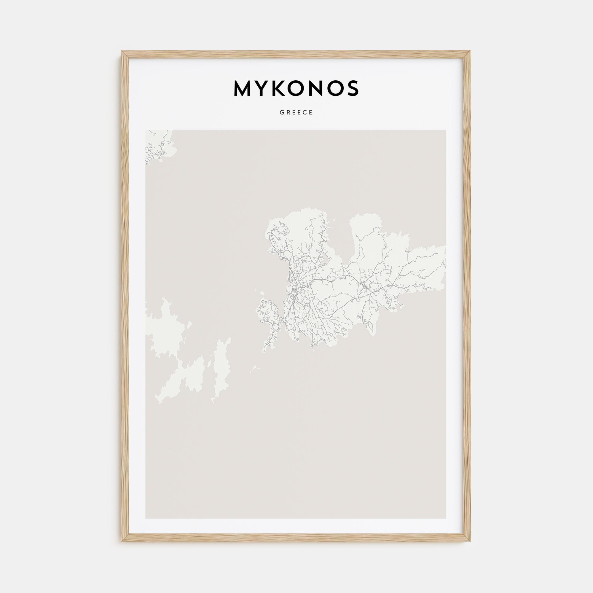 Mykonos Map Portrait Poster