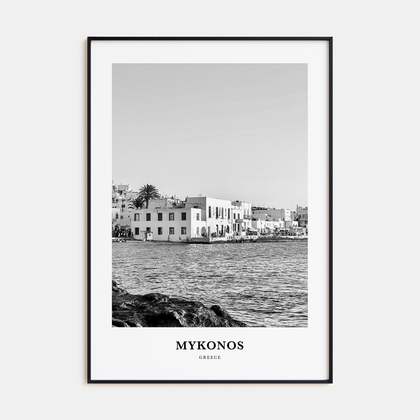 Mykonos Portrait B&W Poster