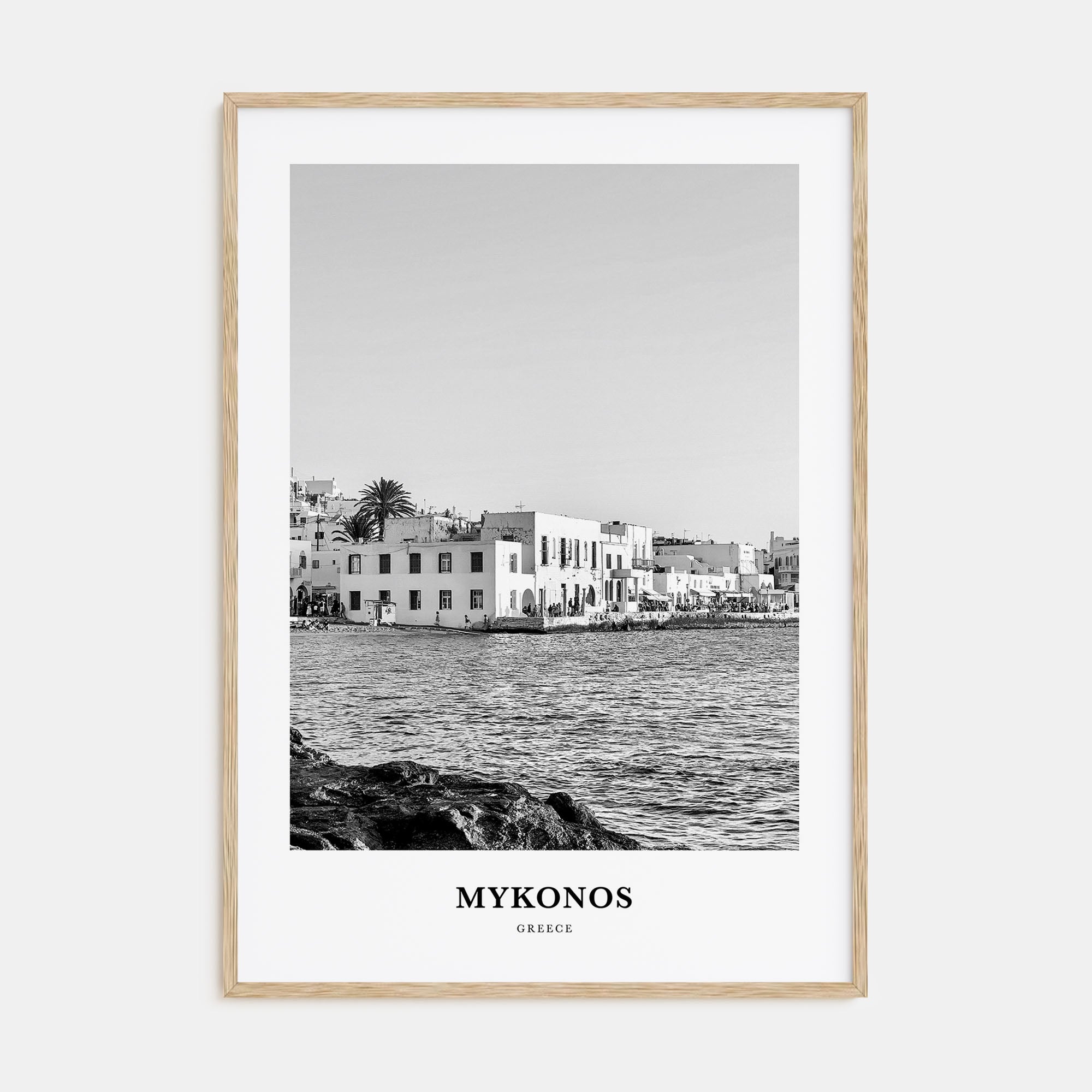 Mykonos Portrait B&W Poster