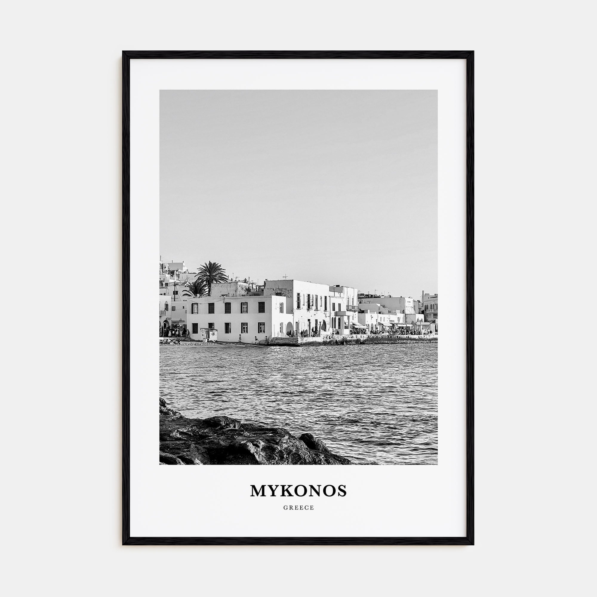 Mykonos Portrait B&W Poster