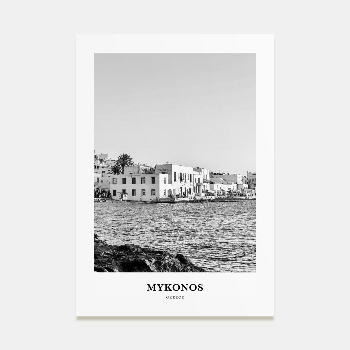 Mykonos Portrait B&W Poster
