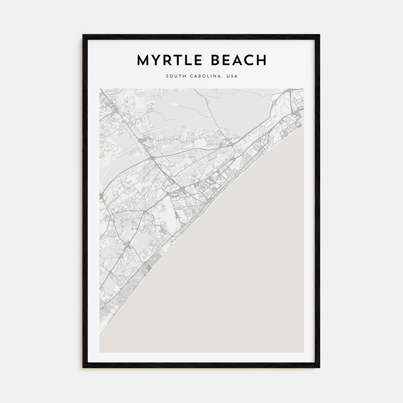 Myrtle Beach Map Portrait Poster