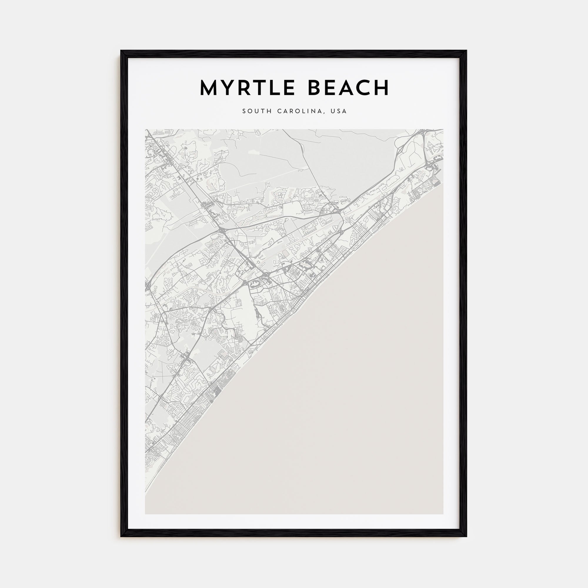 Myrtle Beach Map Portrait Poster