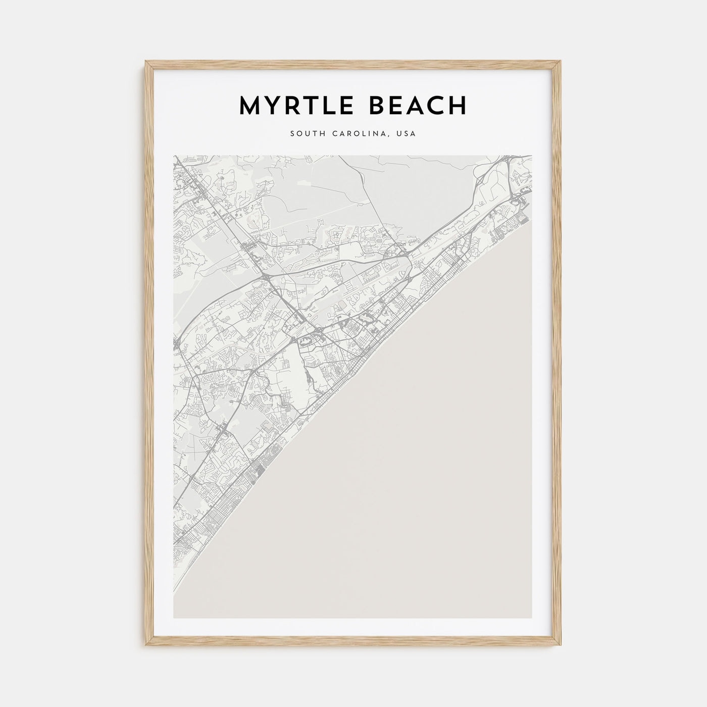 Myrtle Beach Map Portrait Poster