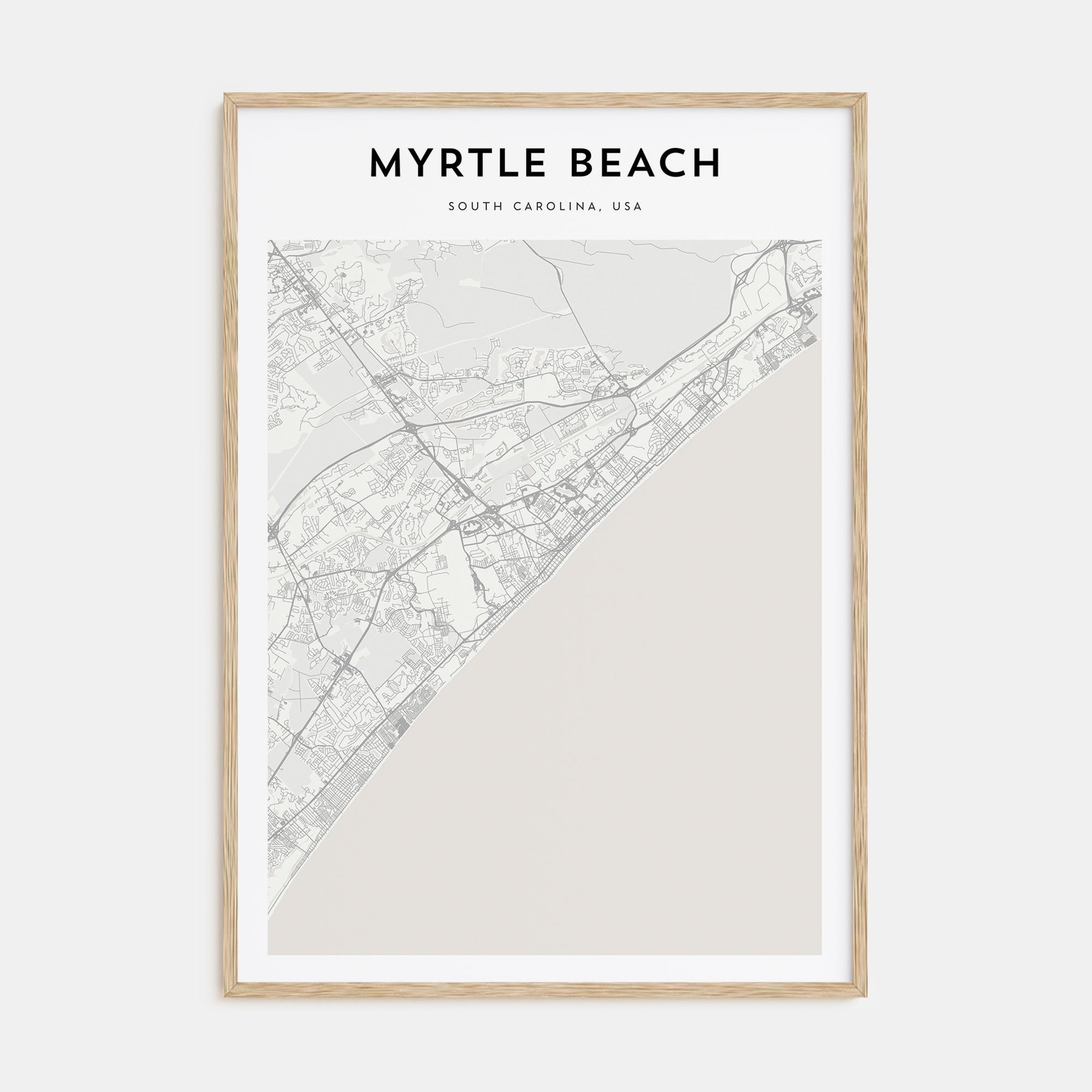 Myrtle Beach Map Portrait Poster