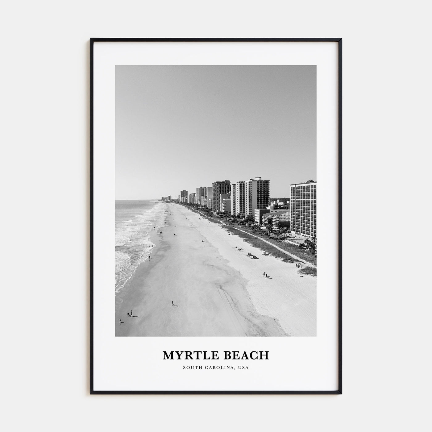 Myrtle Beach Portrait B&W Poster