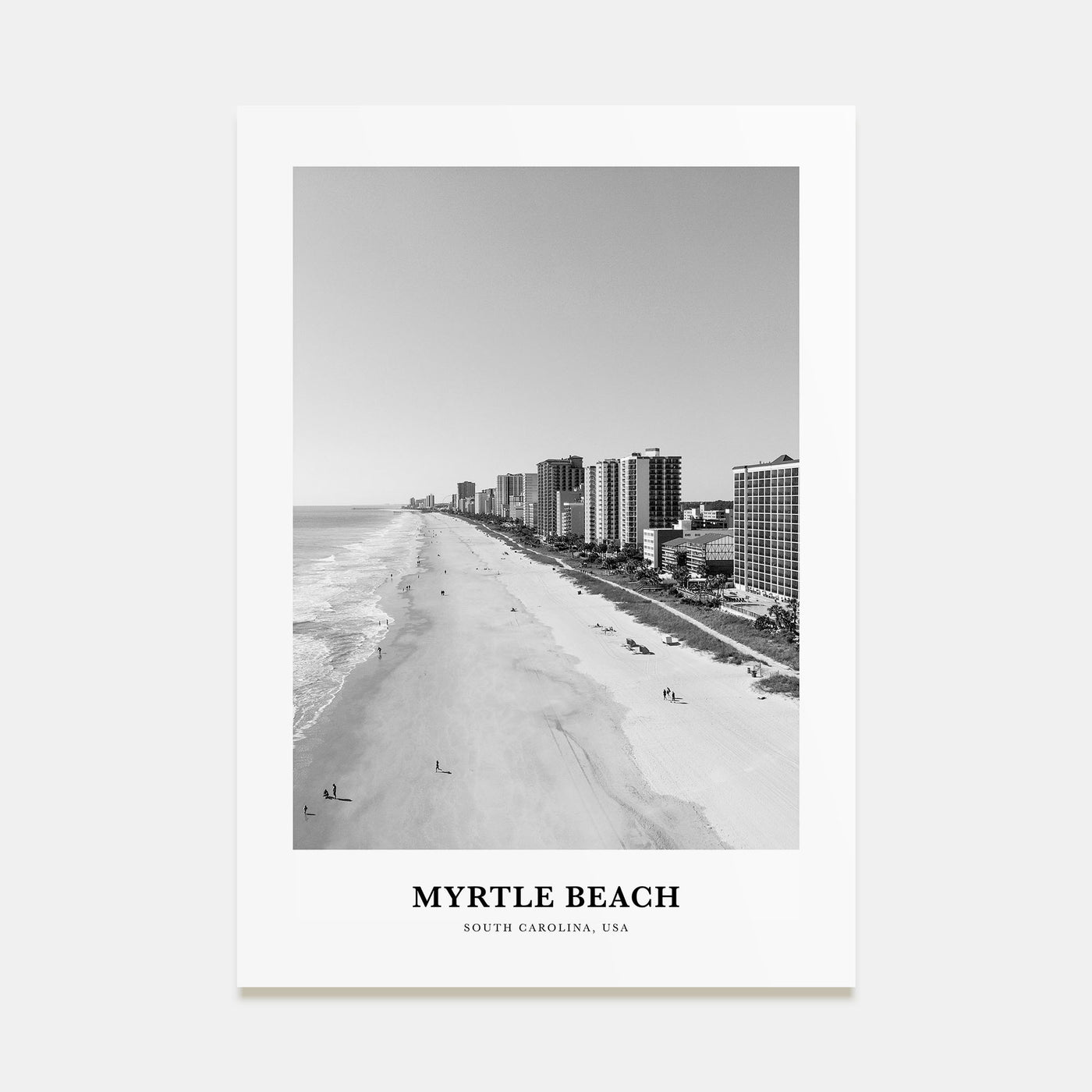 Myrtle Beach Portrait B&W Poster