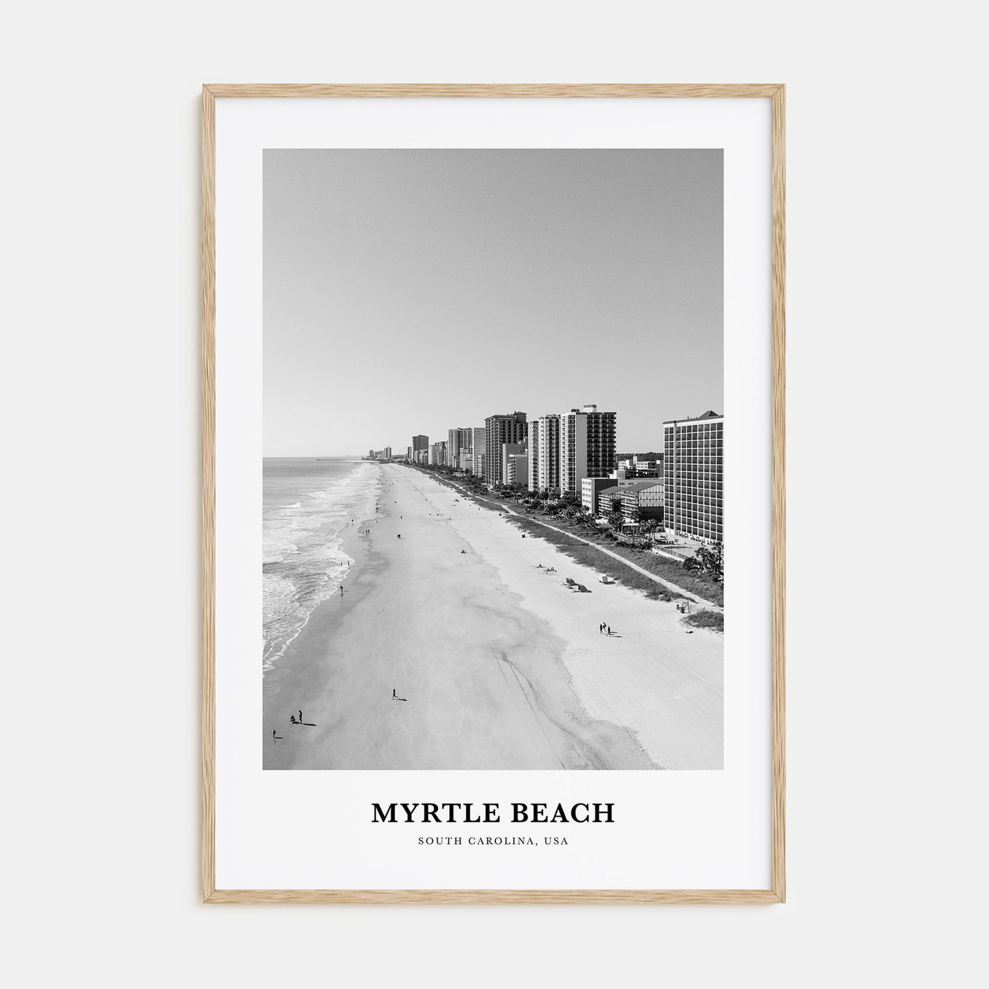 Myrtle Beach Portrait B&W Poster