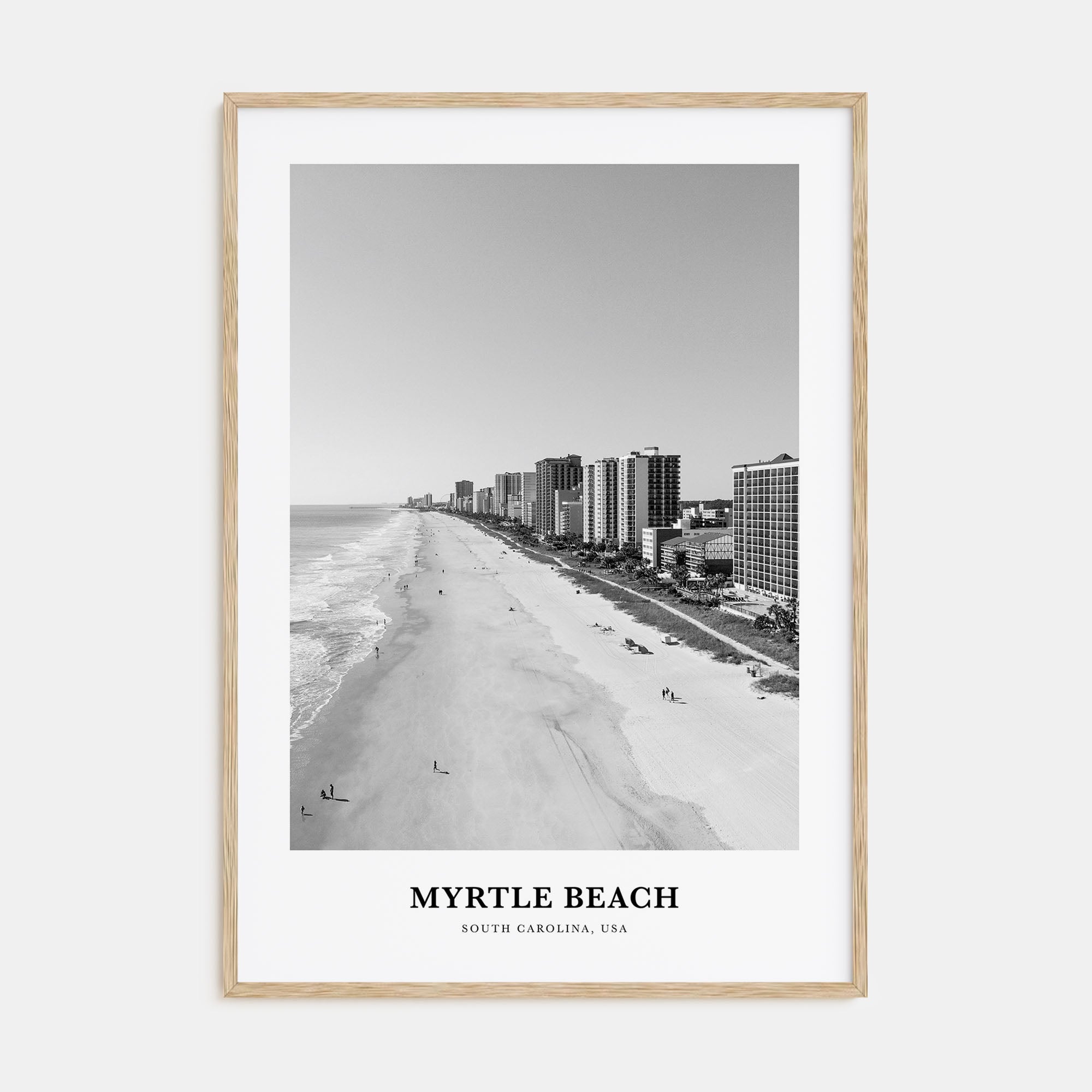 Myrtle Beach Portrait B&W Poster
