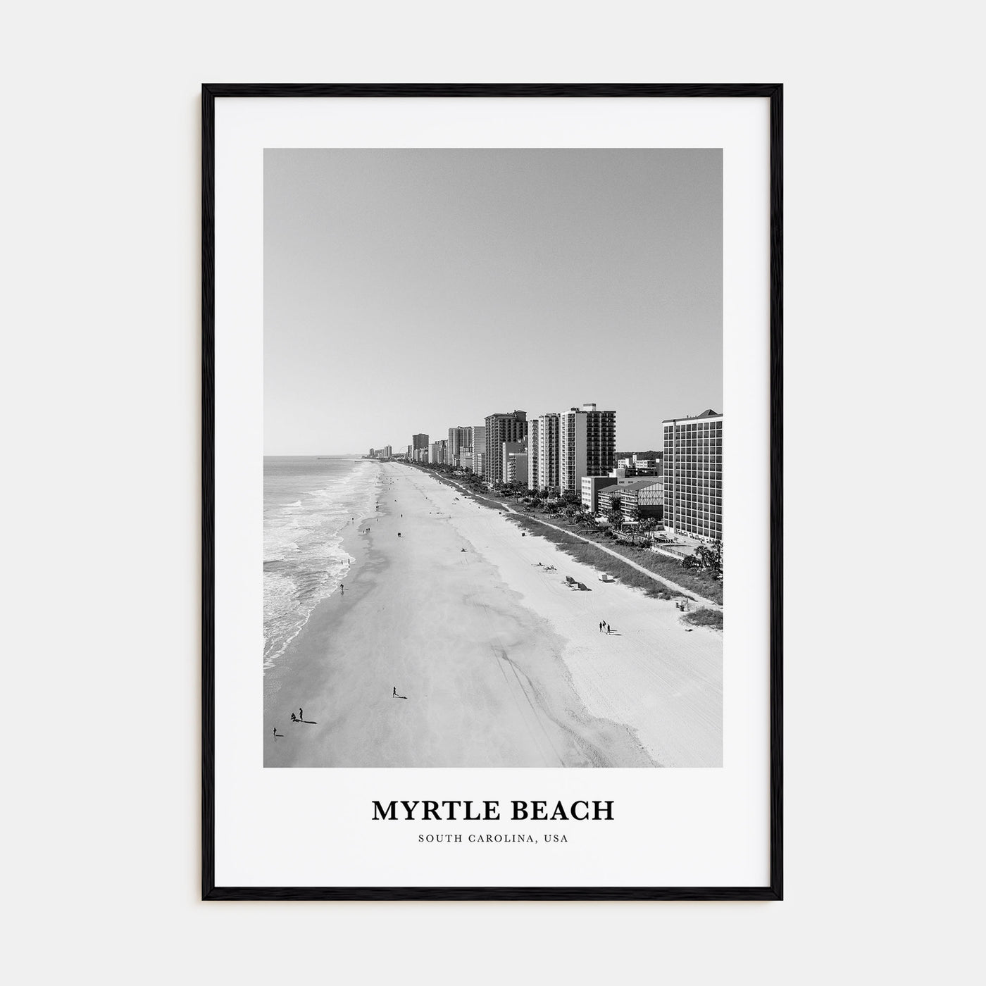 Myrtle Beach Portrait B&W Poster