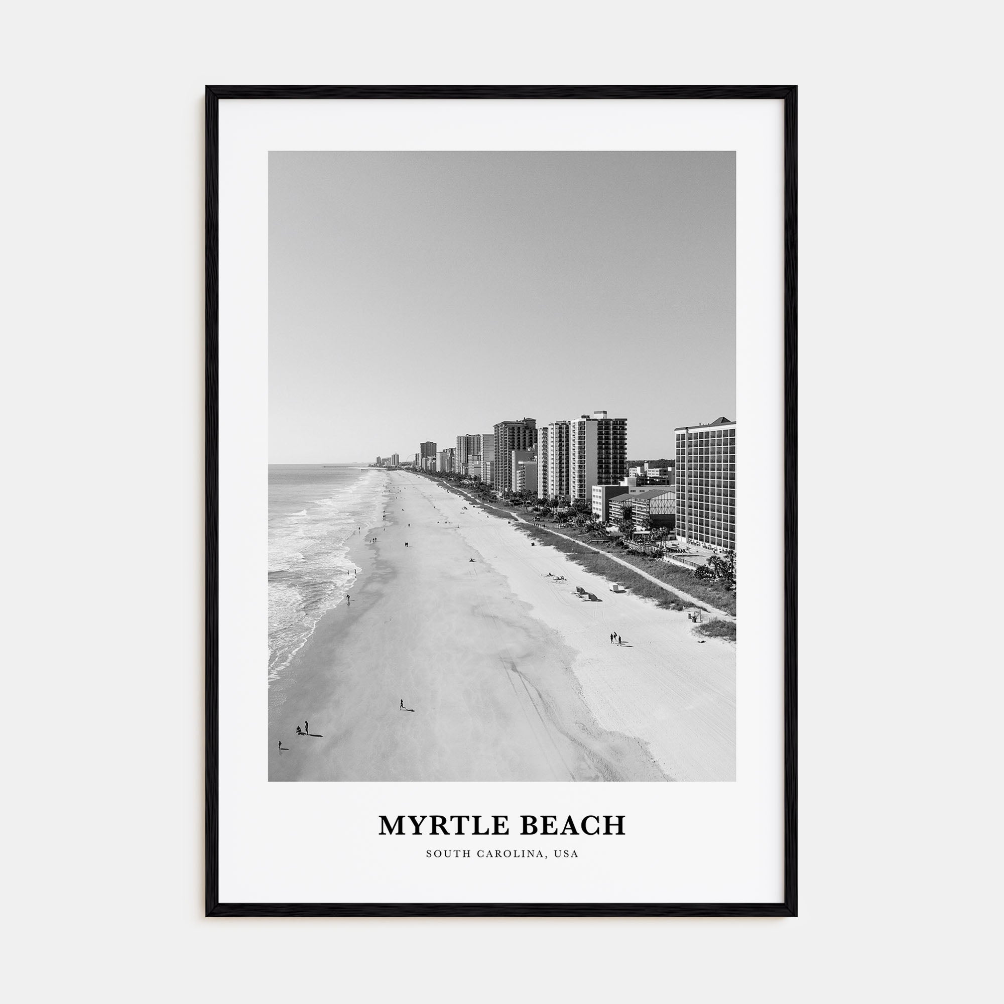 Myrtle Beach Portrait B&W Poster