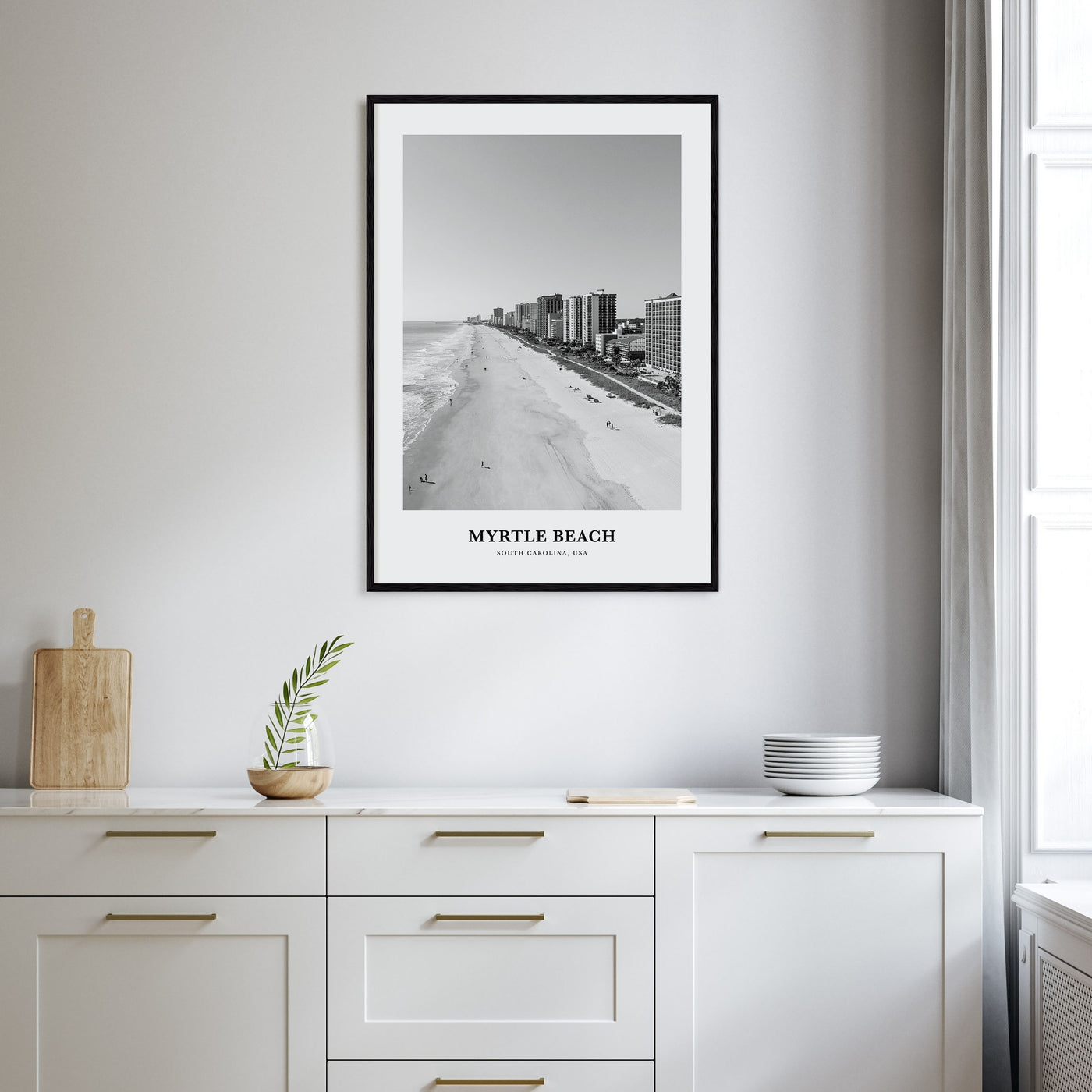 Myrtle Beach Portrait B&W Poster