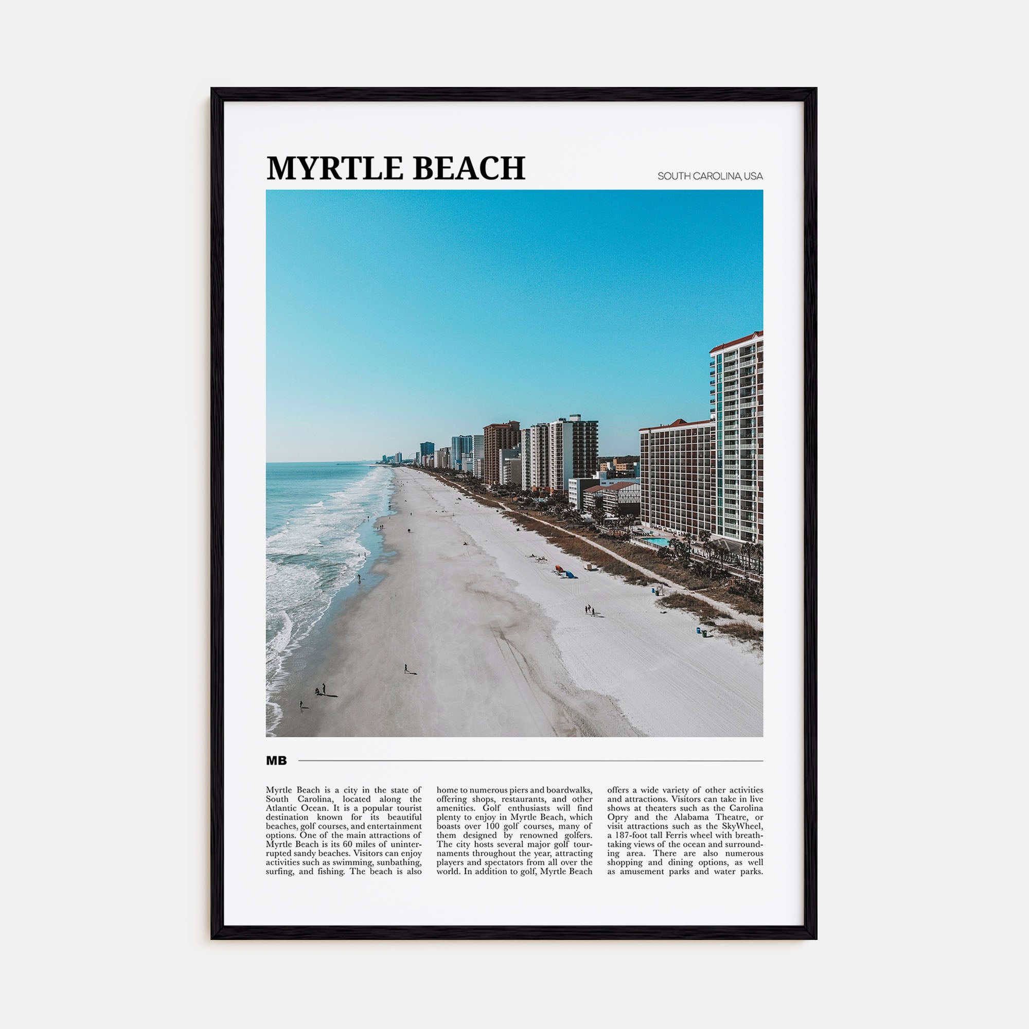 Myrtle Beach Travel Color Poster
