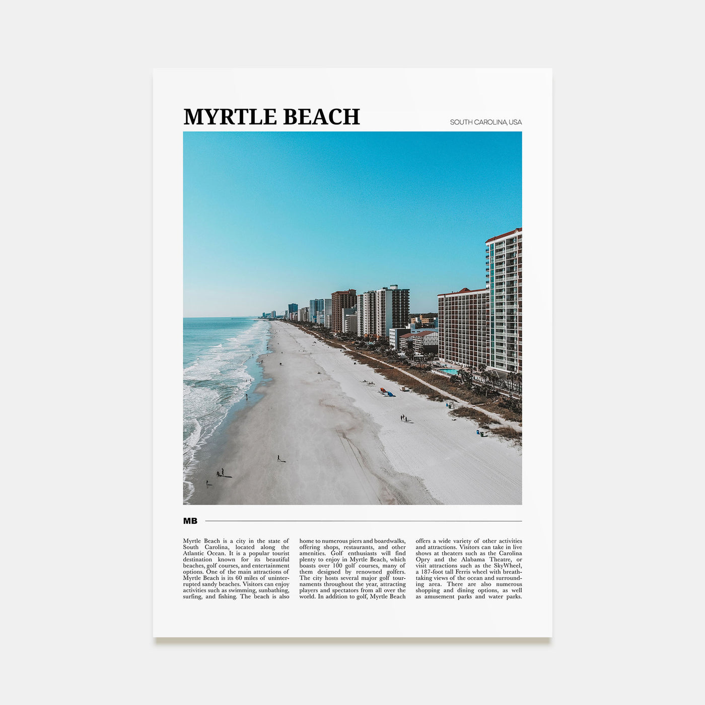 Myrtle Beach Travel Color Poster