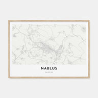 Nablus Map Landscape Poster
