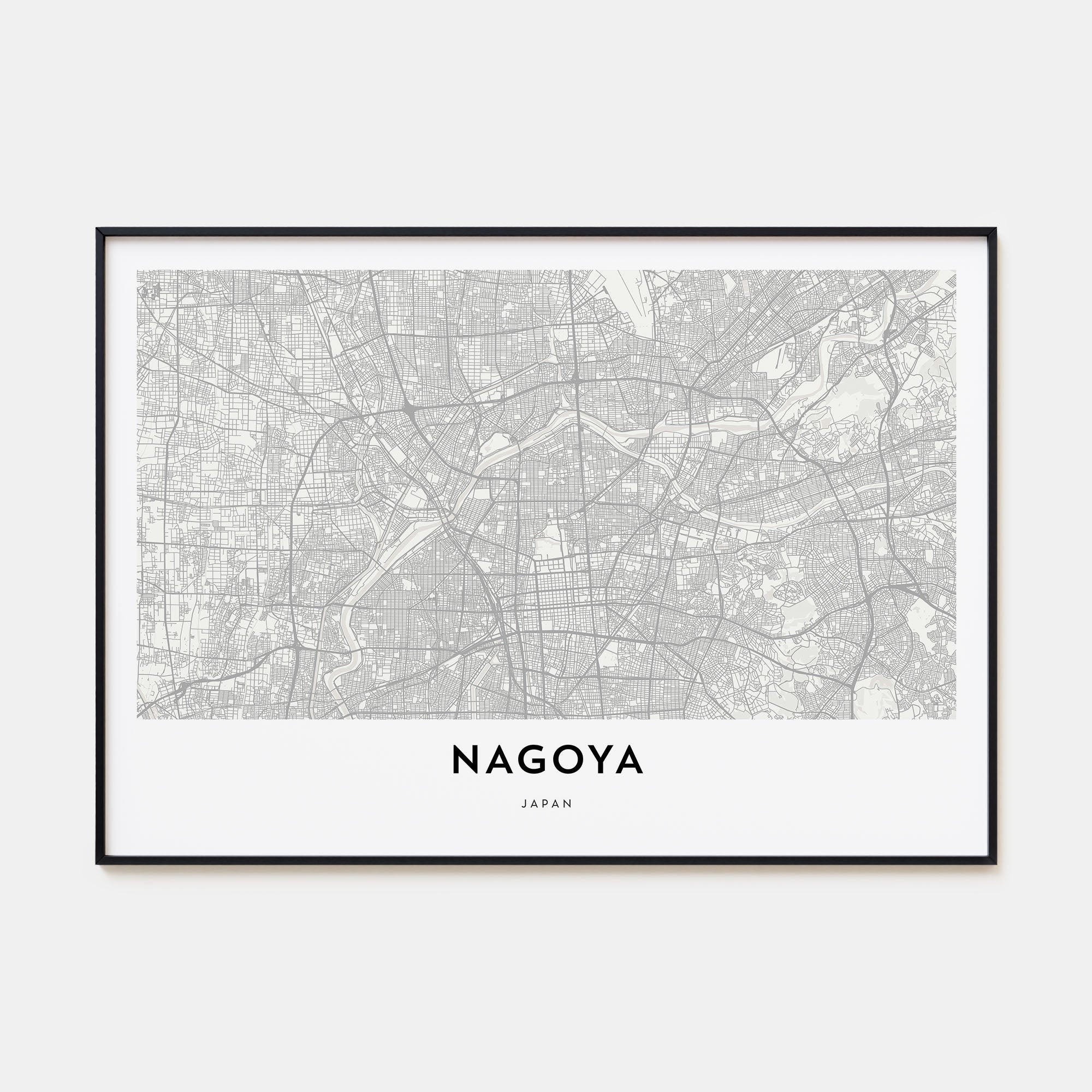 Nagoya Map Landscape Poster