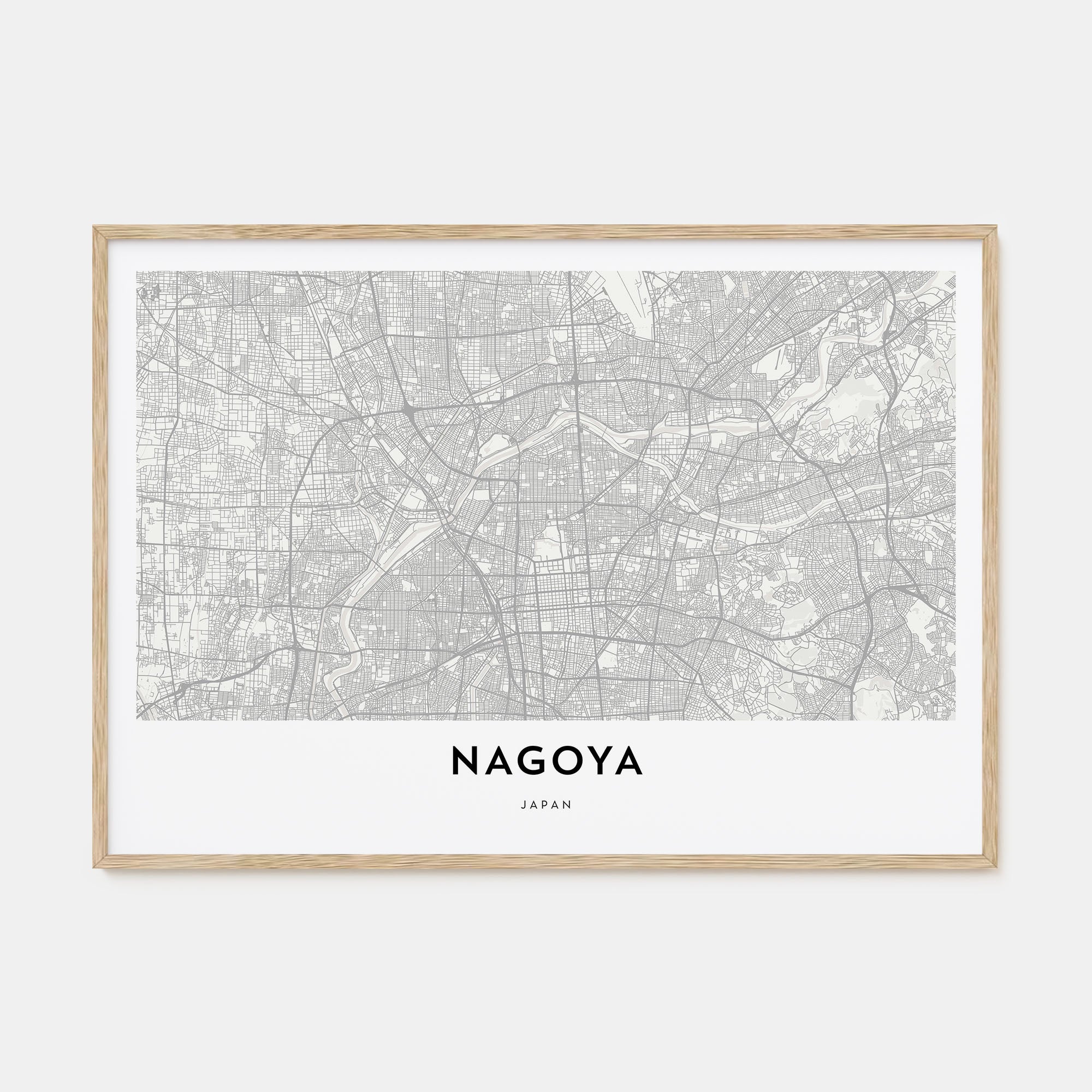 Nagoya Map Landscape Poster