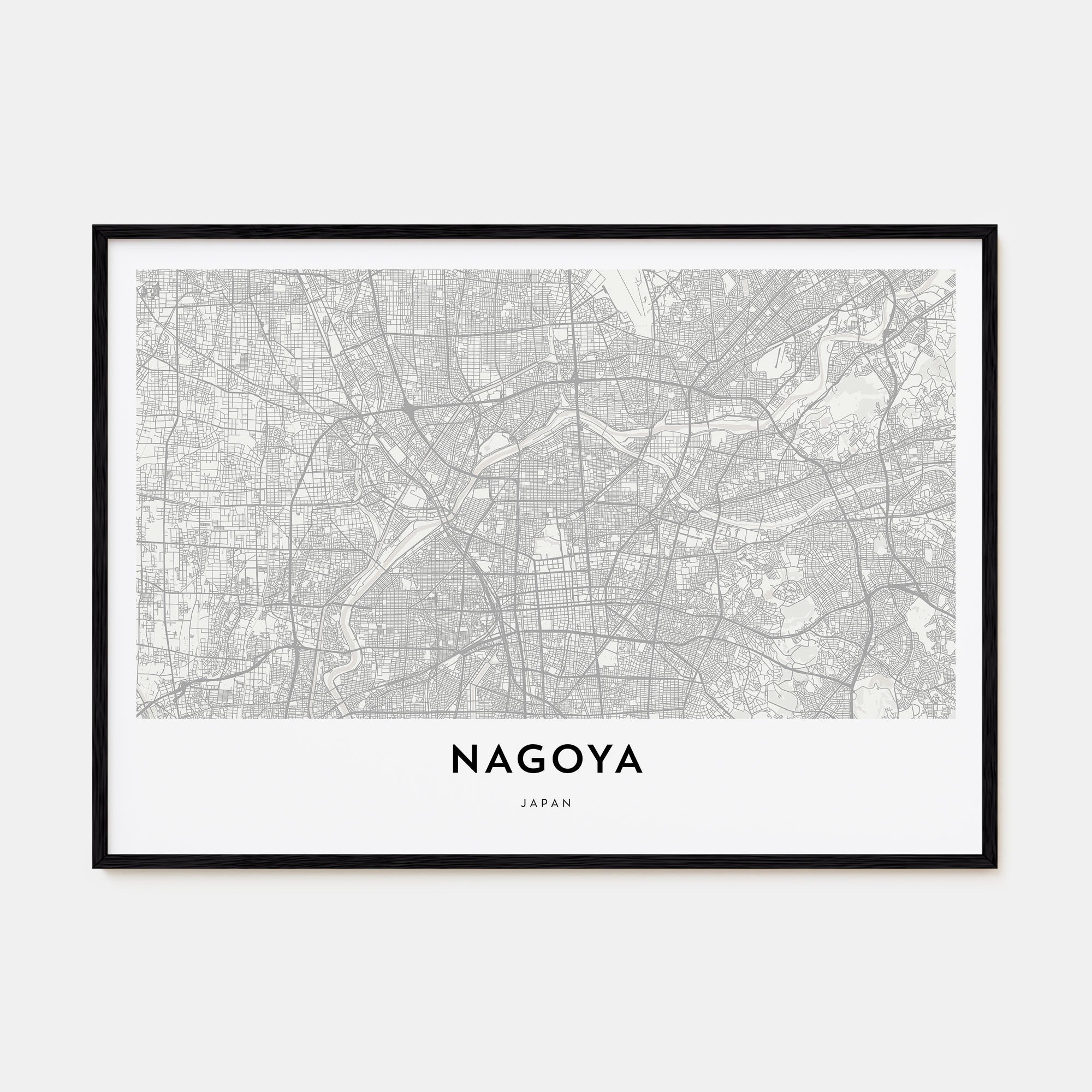 Nagoya Map Landscape Poster