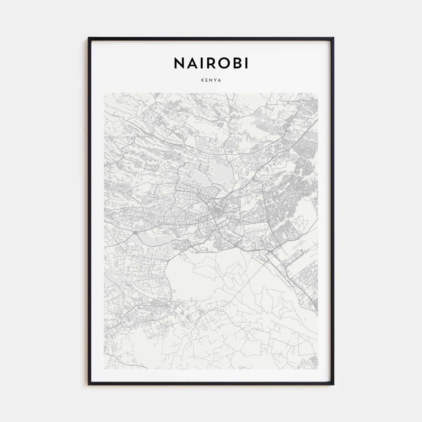 Nairobi Map Portrait Poster