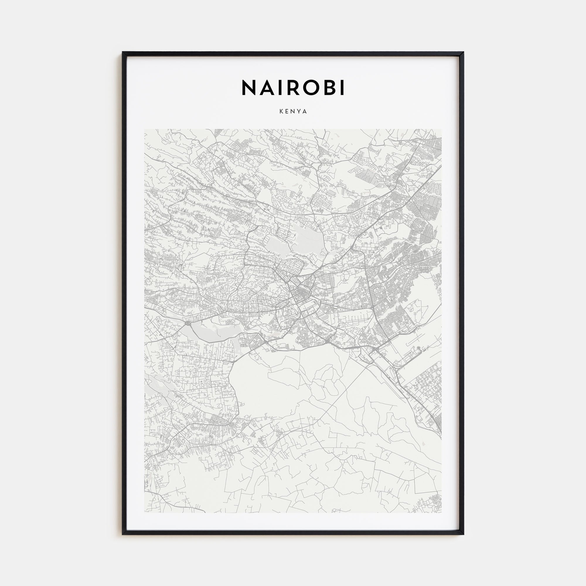 Nairobi Map Portrait Poster