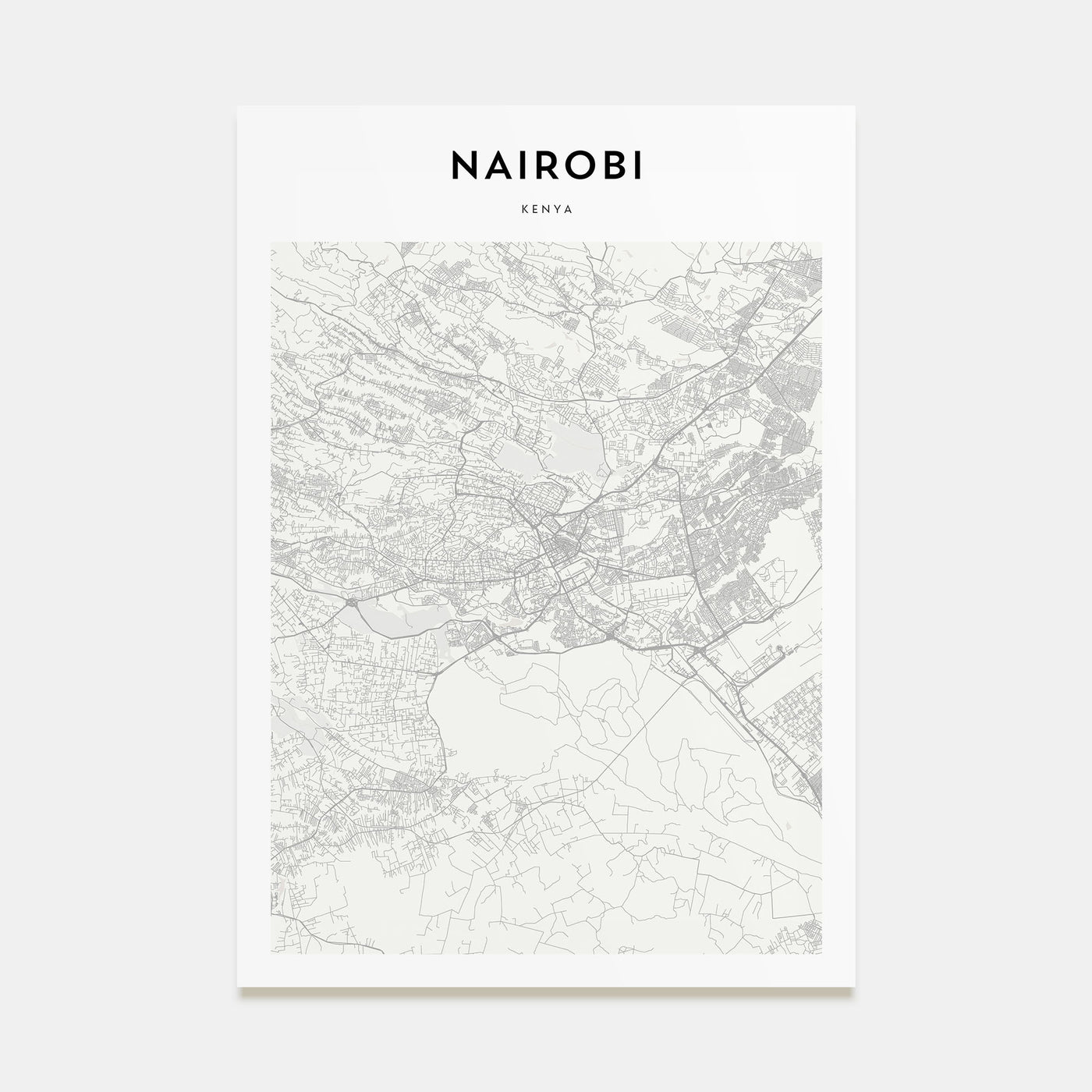 Nairobi Map Portrait Poster
