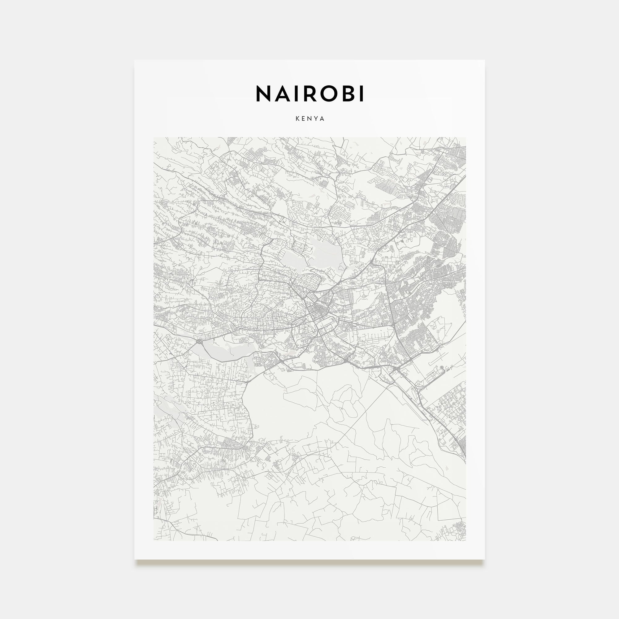 Nairobi Map Portrait Poster