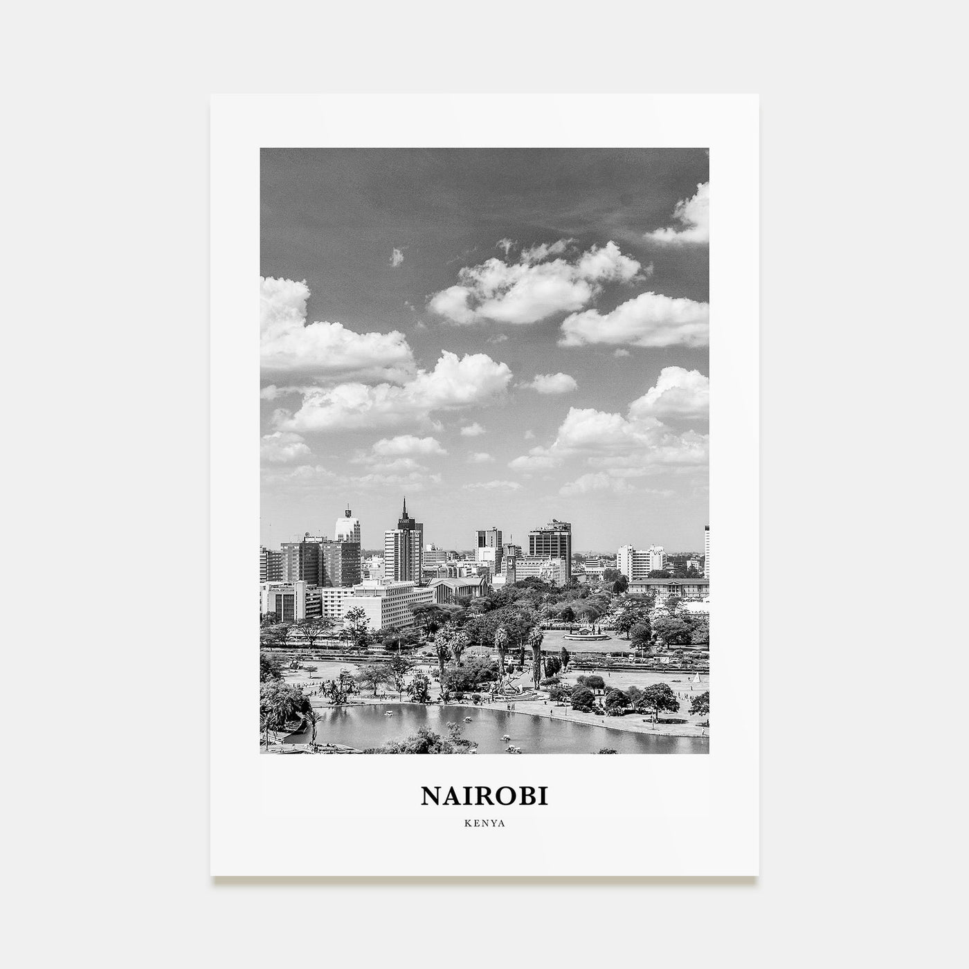 Nairobi Portrait B&W Poster